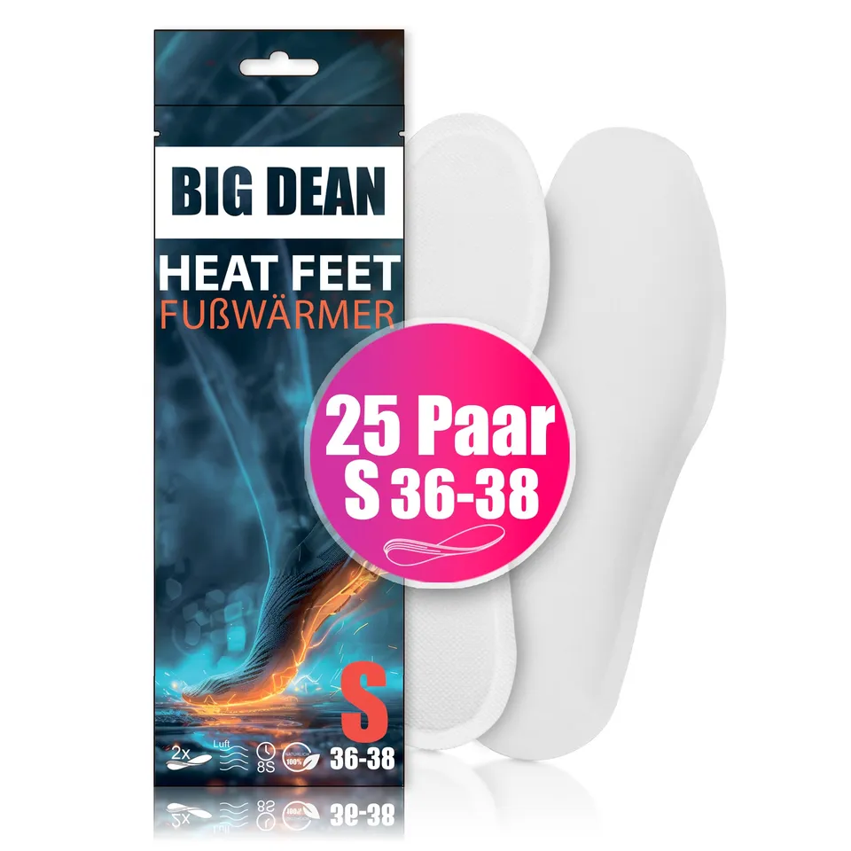 BigDean Haushalt & Alltag Fußwärmer 25 Paar 36-38 8h Wärme