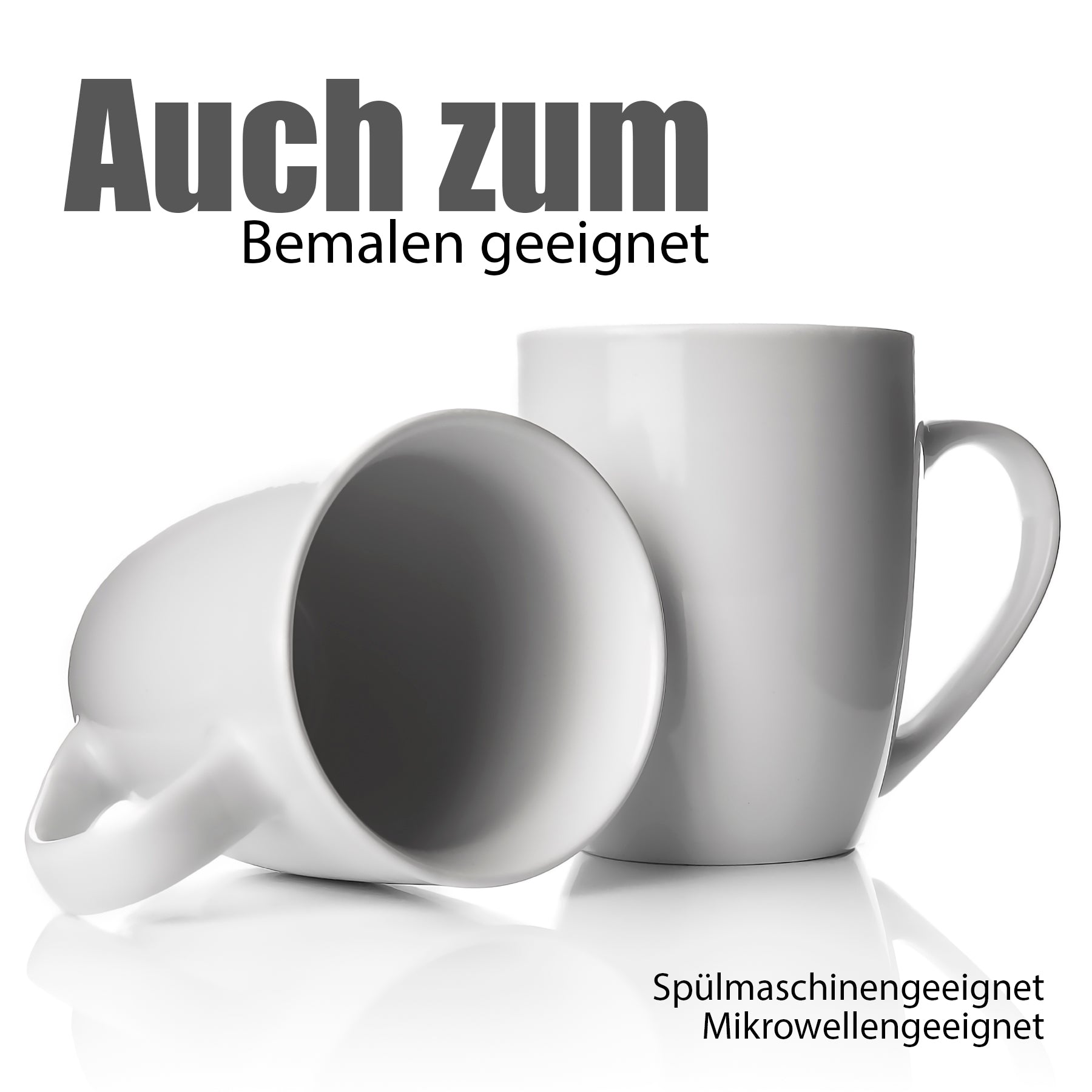 Kaffeebecher Weiß 300 ml Porzellan 12 Stück Geschenkbox