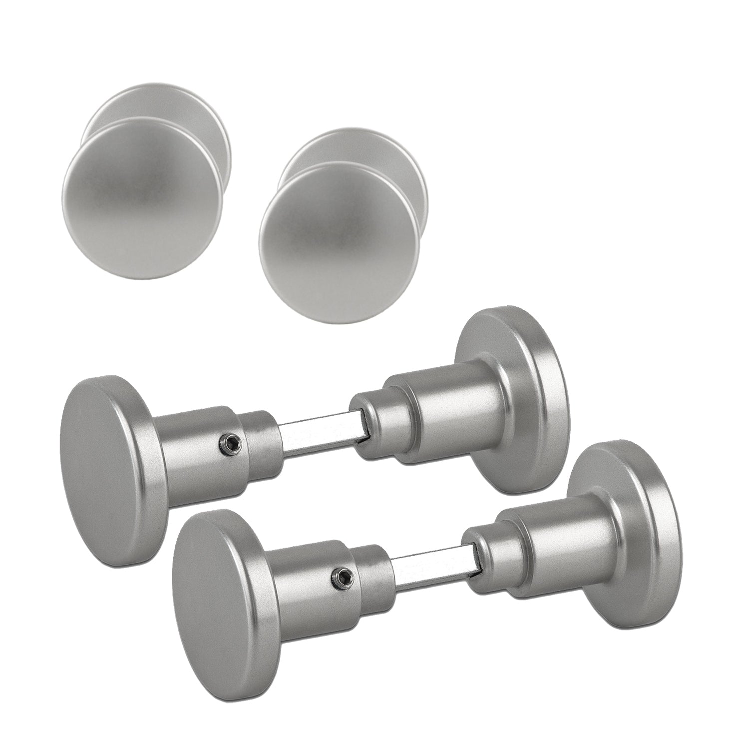 BigDean Haushalt Türknöpfe Aluminium Silber 4er Set drehbar
