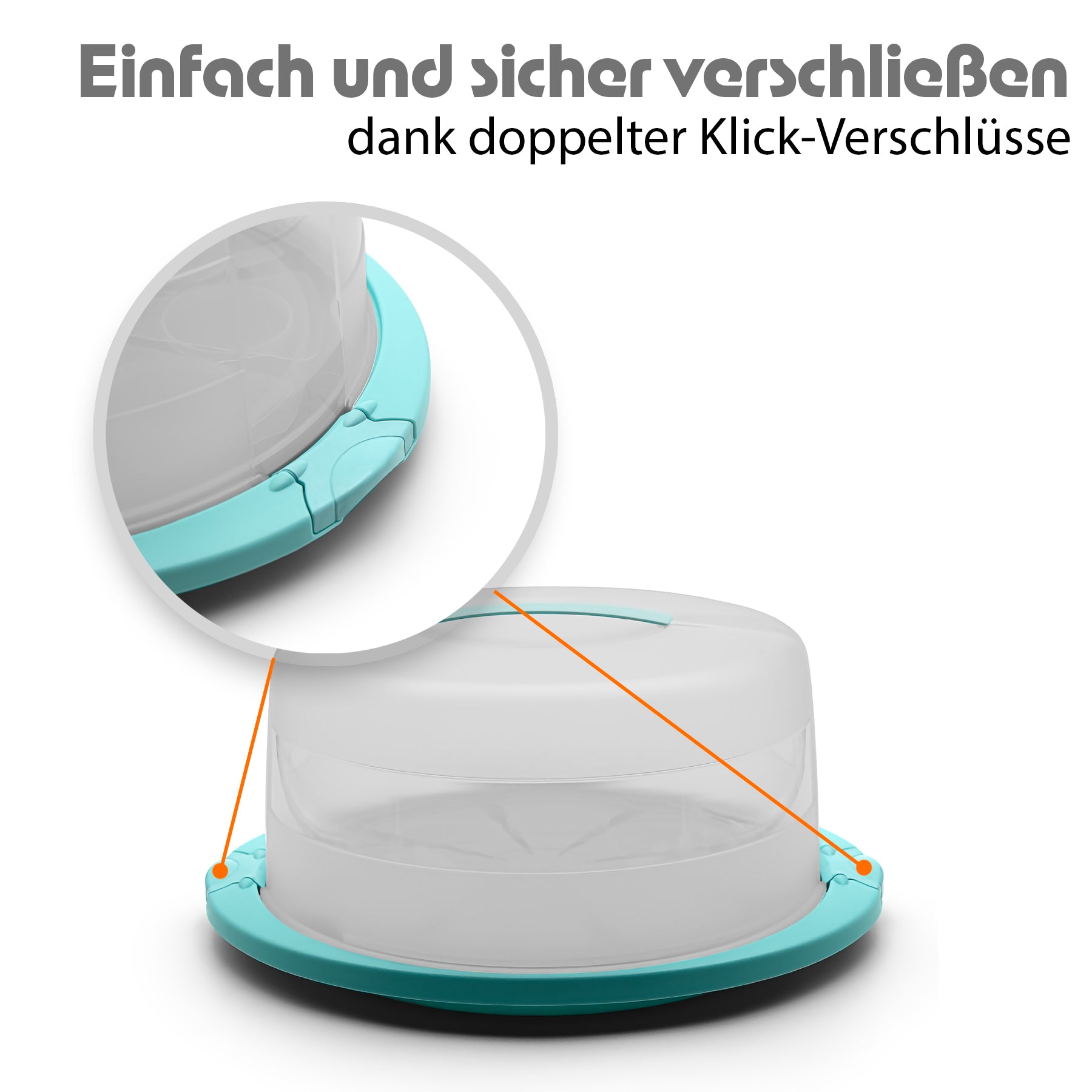 BigDean Kuchen Transportbox rund Kühlfach eisblau 2 Stück