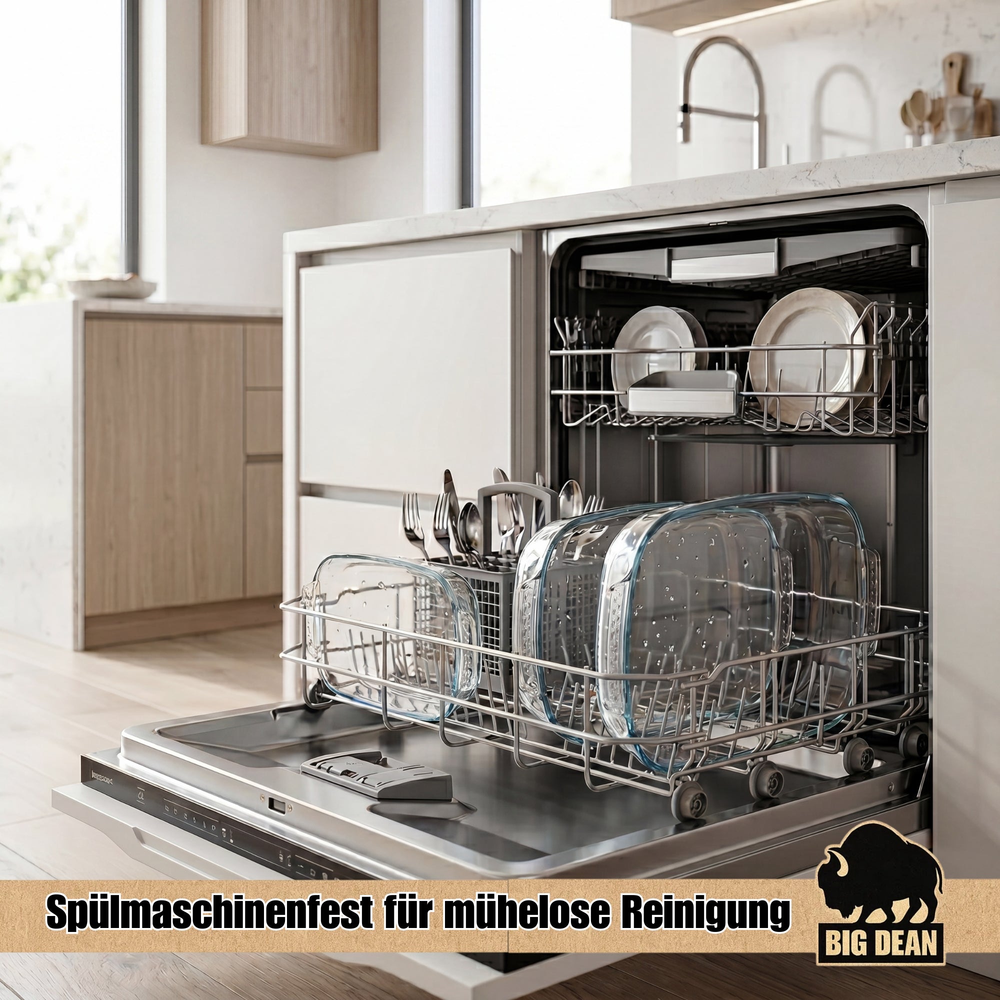 BigDean Küche Auflaufformen Glas Borosilikat 3er Set Ofenformen