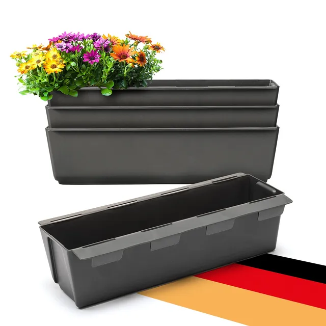 BigDean Paletten Blumenkästen 37cm anthrazit 4er Set
