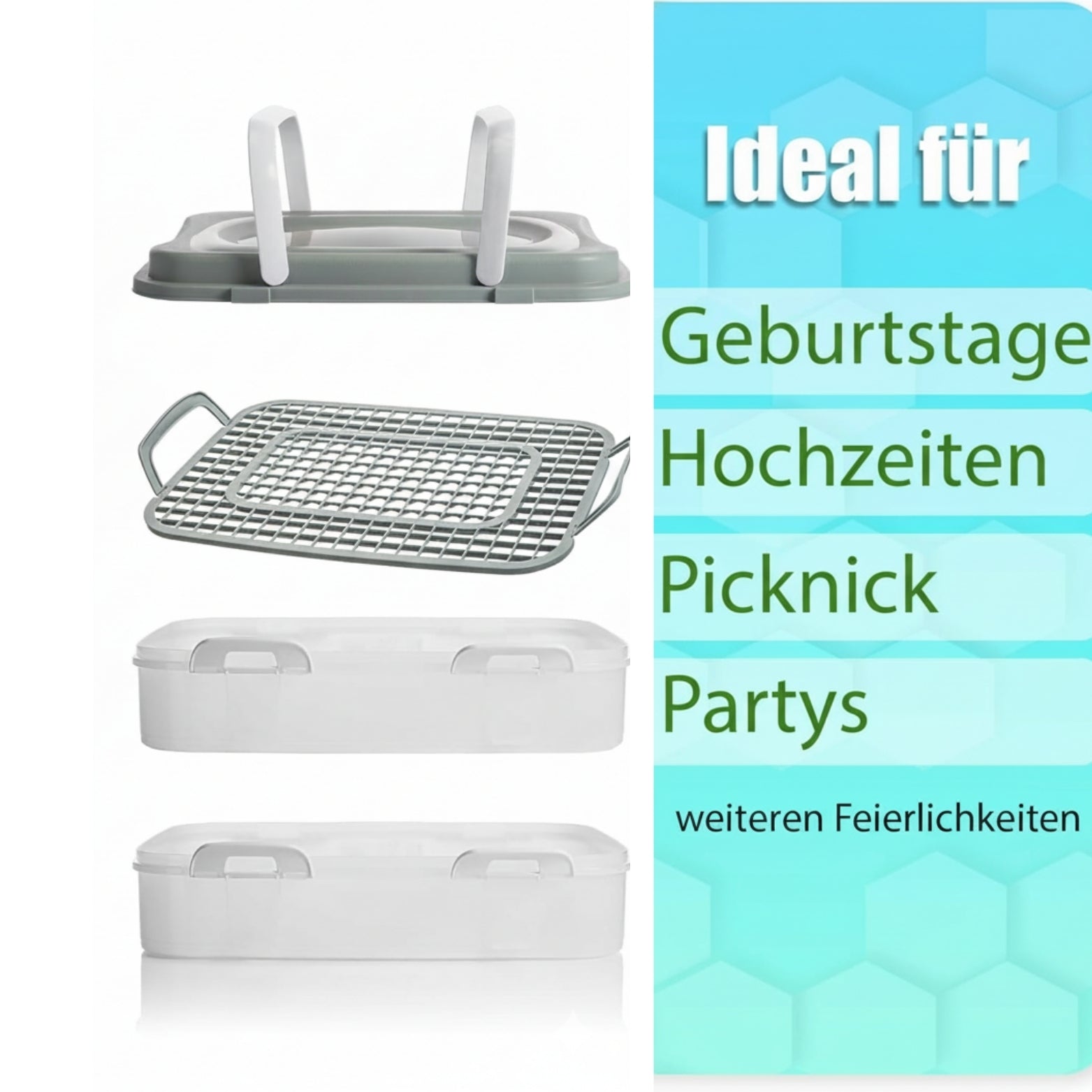 BigDean Küche & Vorrat Partycontainer 2 Etagen Pastell Grün