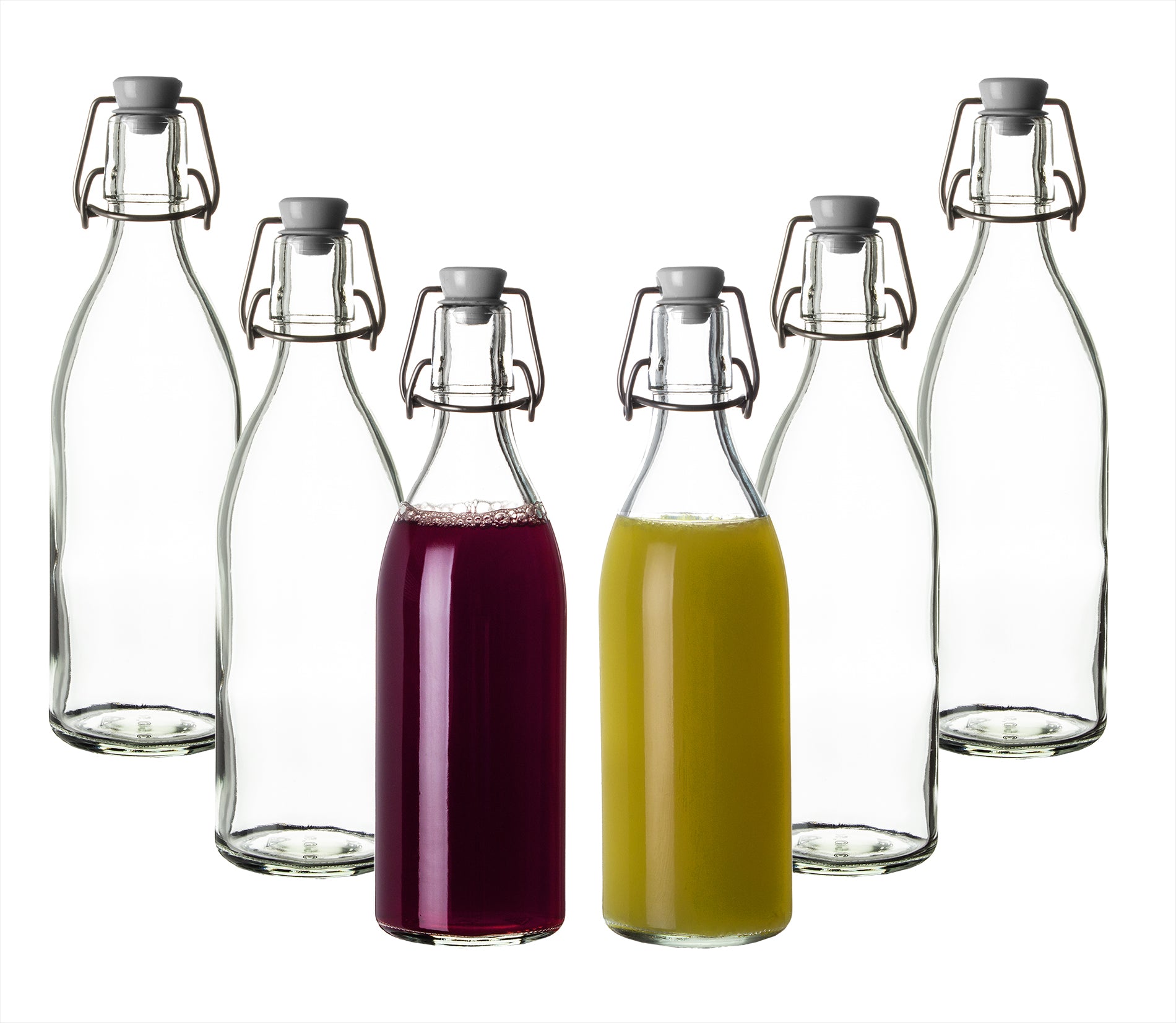 BigDean 6x Glasflaschen Bügelverschluss 500 ml