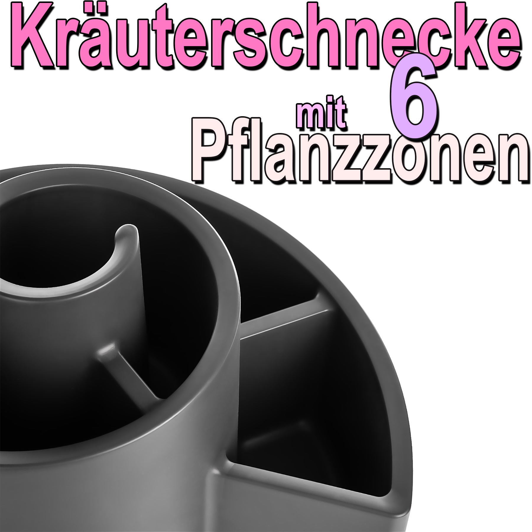 BigDean Garten Kräuterspirale Anthrazit 55,5x34 cm 6 Kammern
