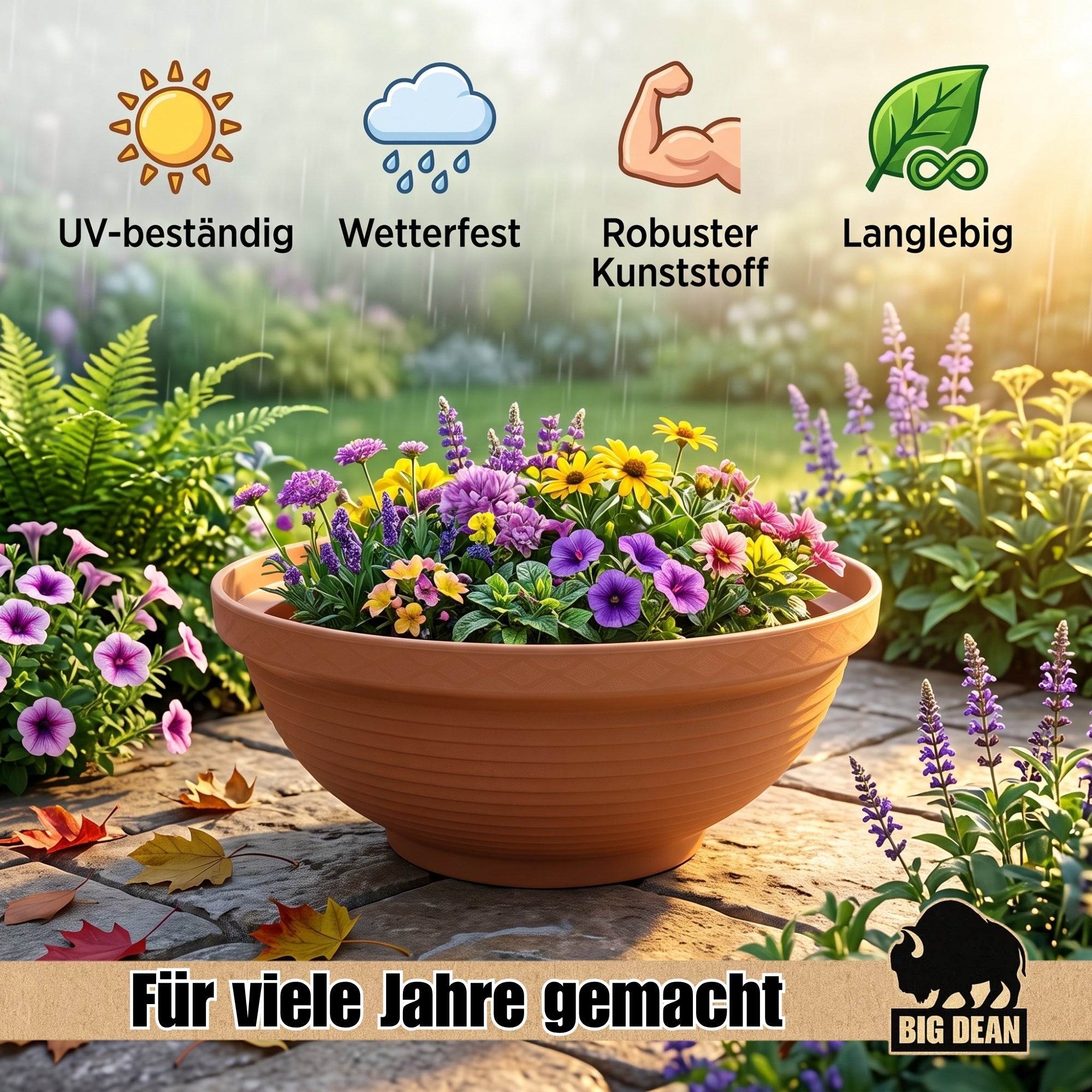 BigDean XXL Pflanzschale 65cm Terrakotta Miniteich Schale