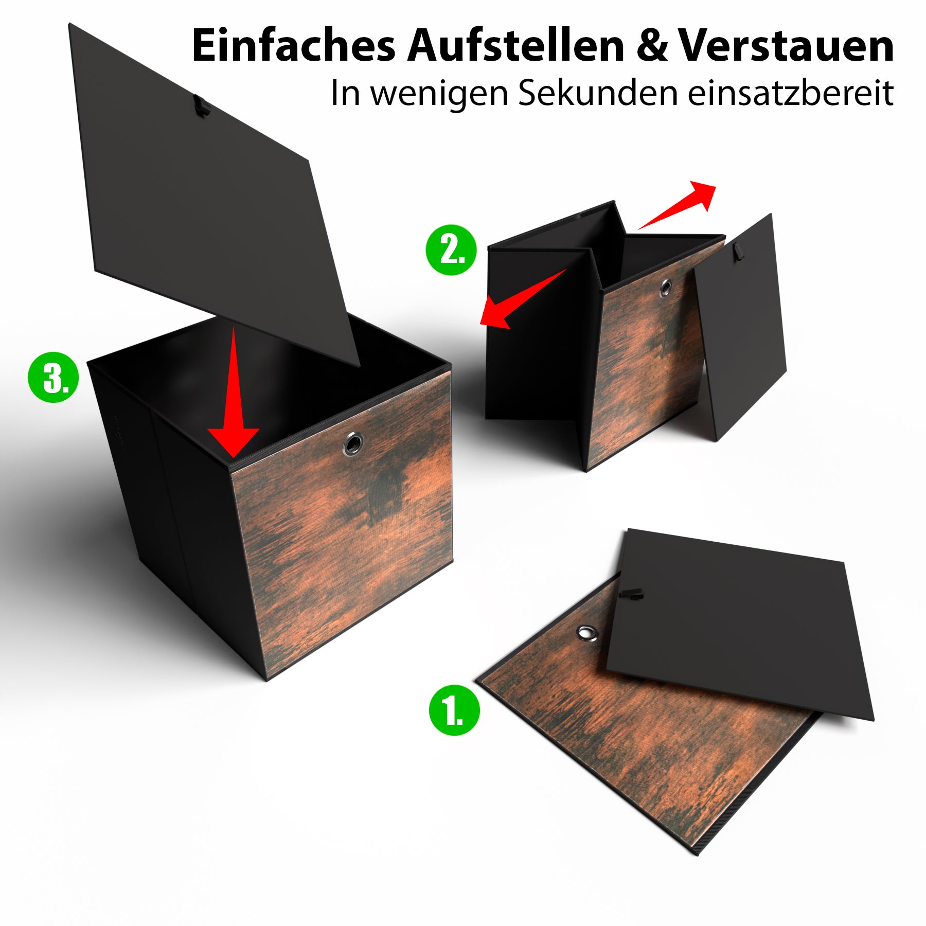 BigDean Aufbewahrungsbox 30x30x30 cm 6 Stück Würfelregal