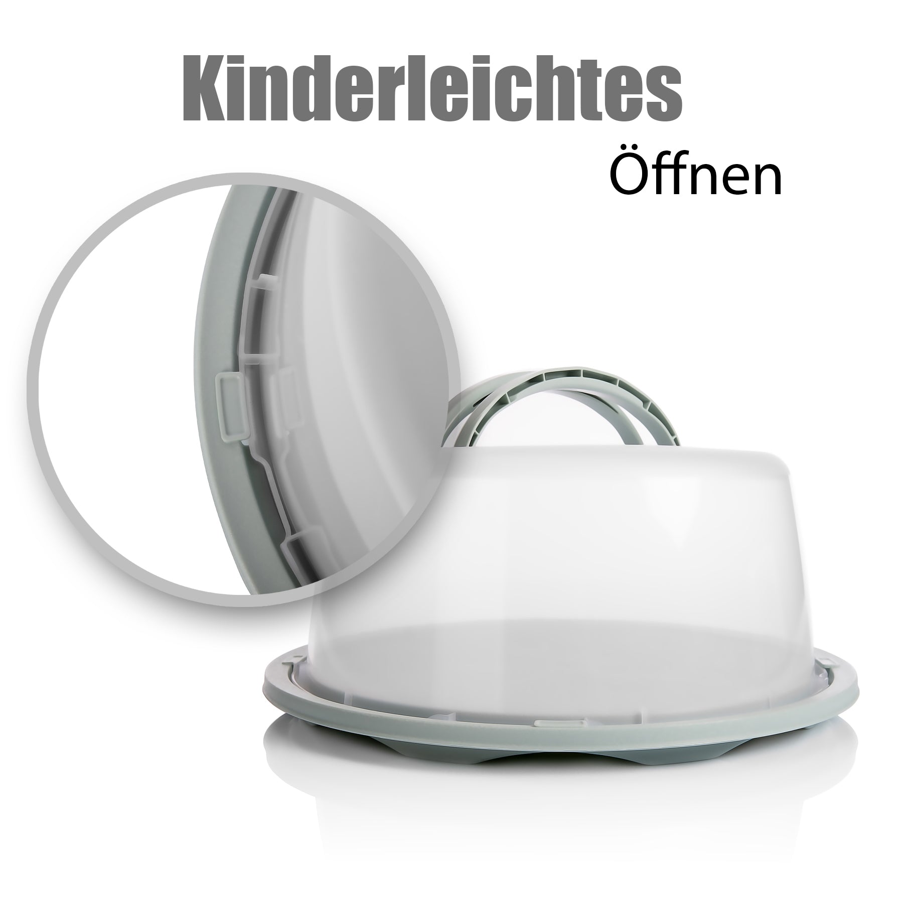 BigDean Kuchen Transportbox rund 2er Set mit Tragegriff