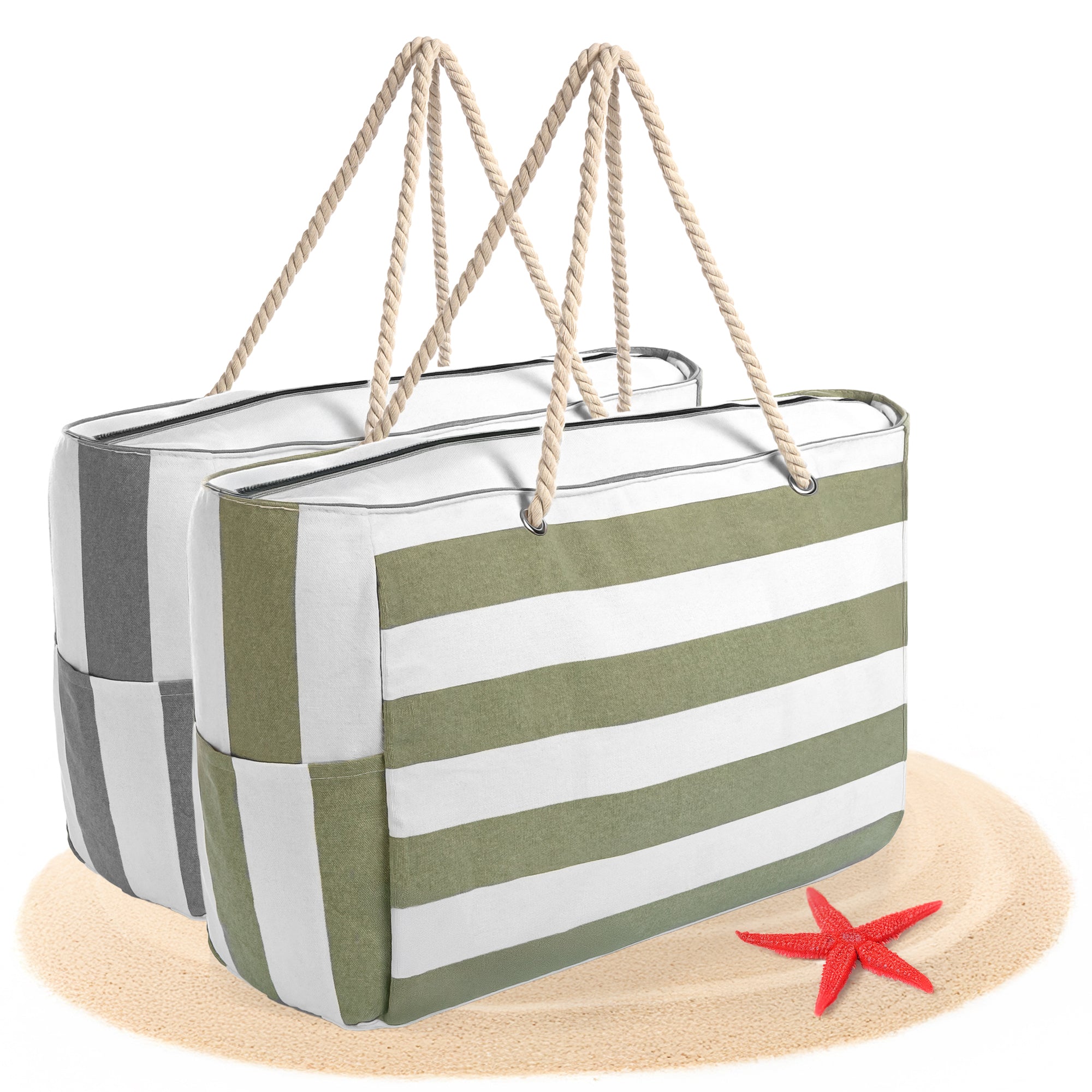 BigDean Strandtasche XXL Badetasche 2 Stück wasserabweisend