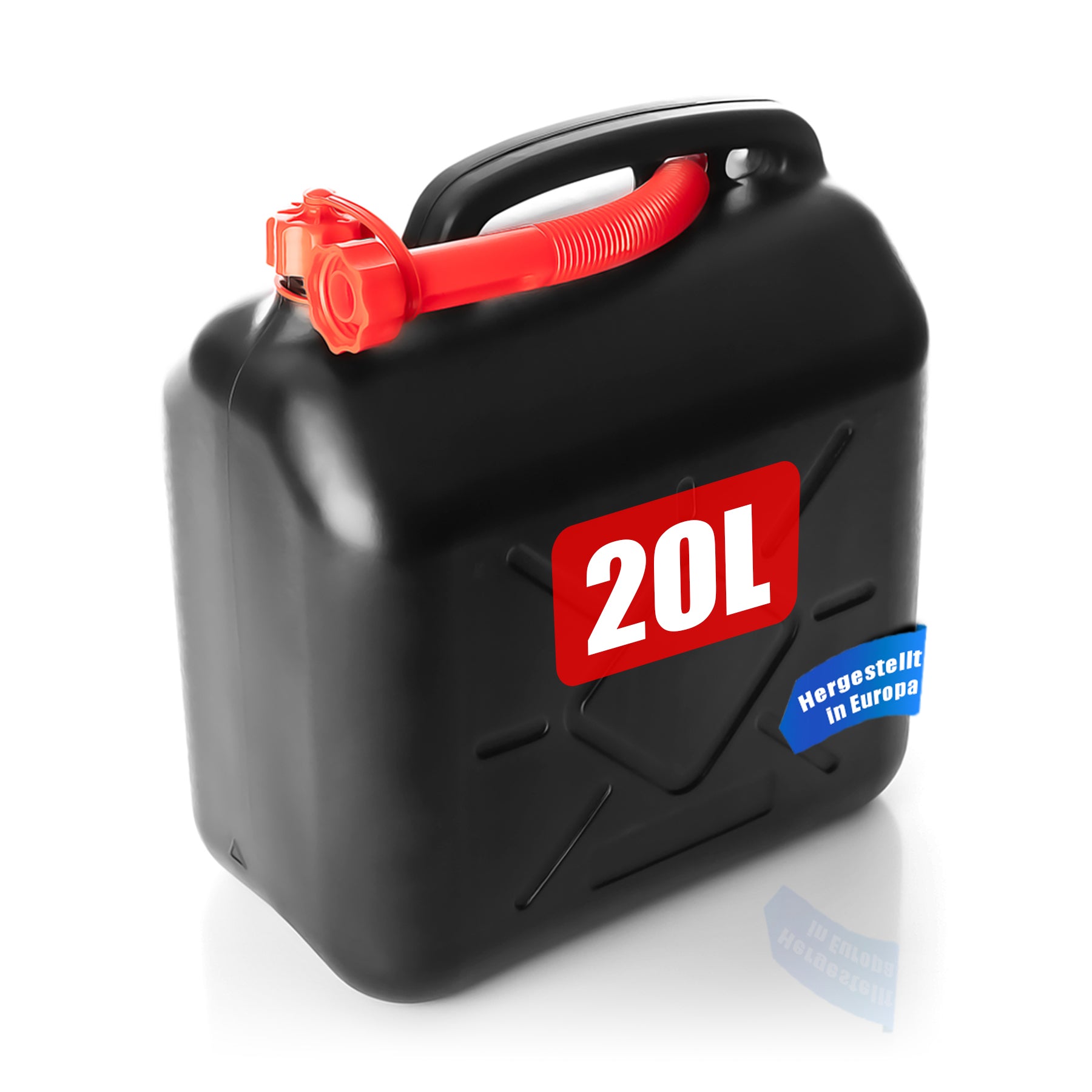 BigDean Benzinkanister 20L mit Ausgießer UN-Zulassung schwarz