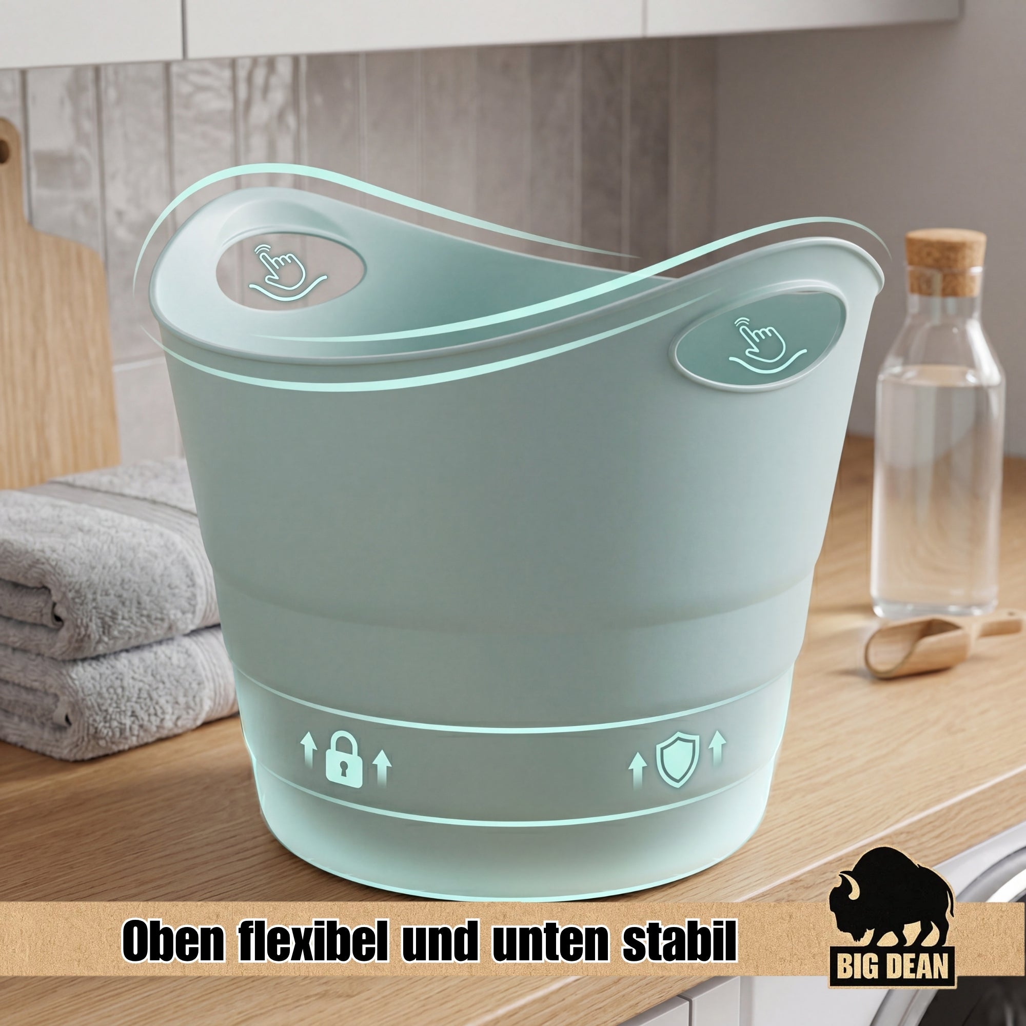 BigDean Gummitrog flexibel 50L Mehrzwecktrog 4er Tragegriffe