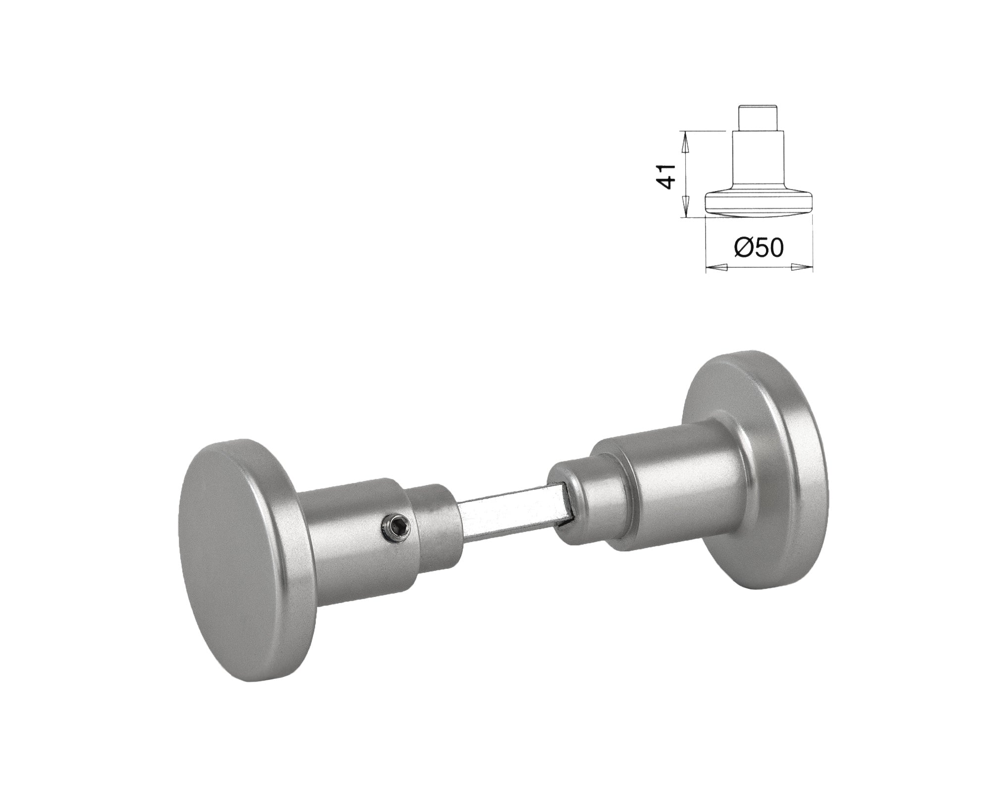 BigDean Türknauf Aluminium Zimmertürknopf Silber Drehknauf
