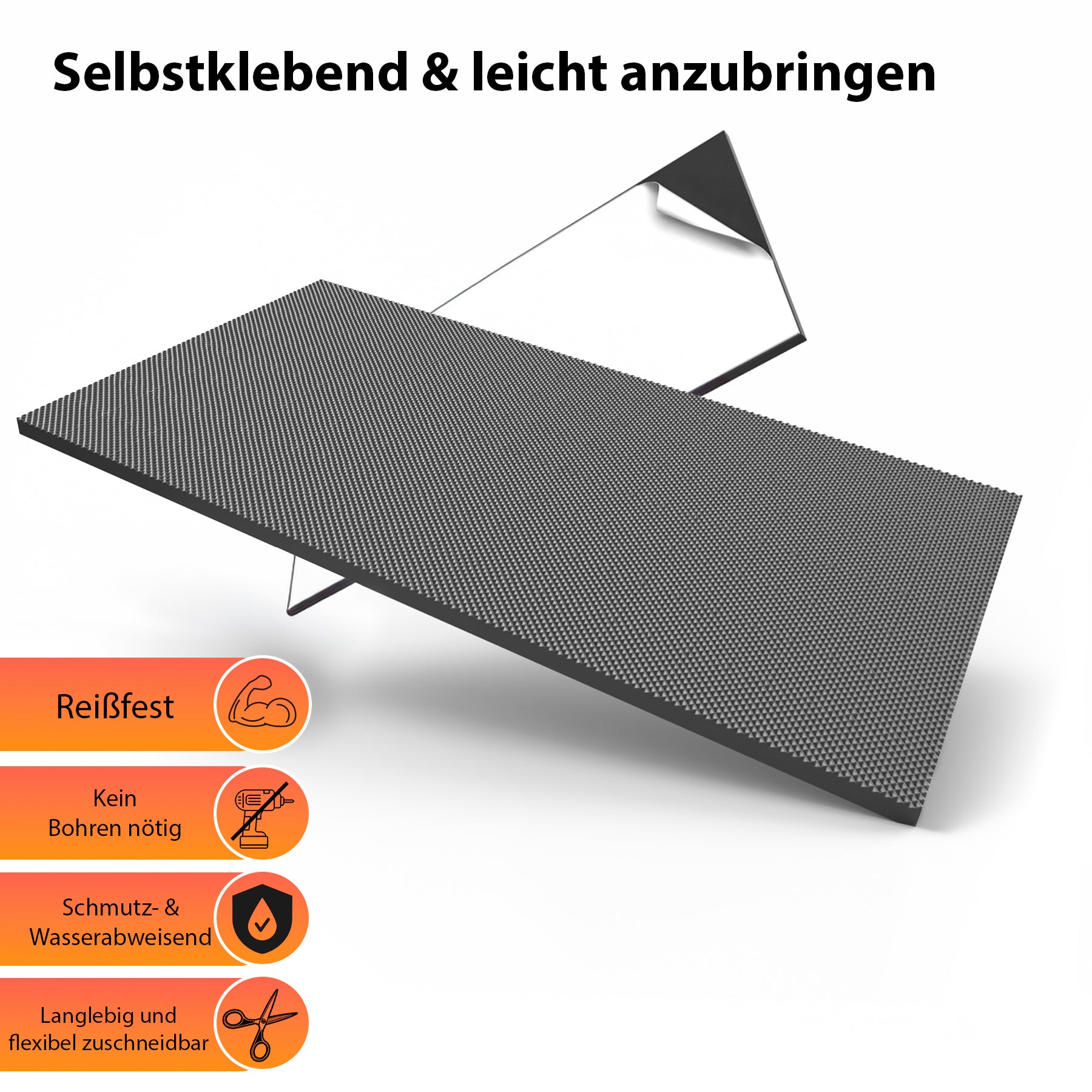 BigDean Garagen Wandschutz 4er-Set Selbstklebend Schwarz