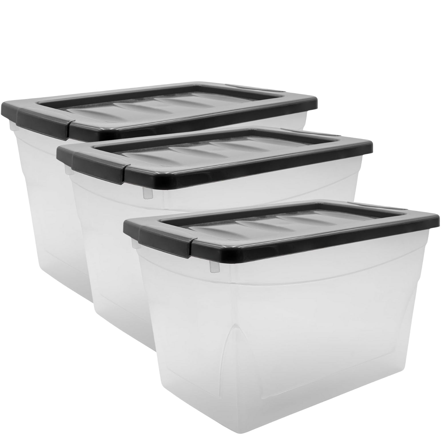 BigDean Budget Line Aufbewahrungsbox 30L 3er Set mit Deckel
