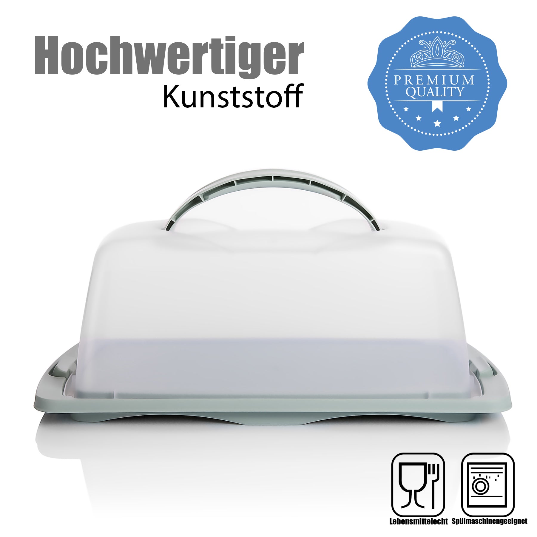 BigDean Kuchen Transportbox Rechteckig Pastell Grün