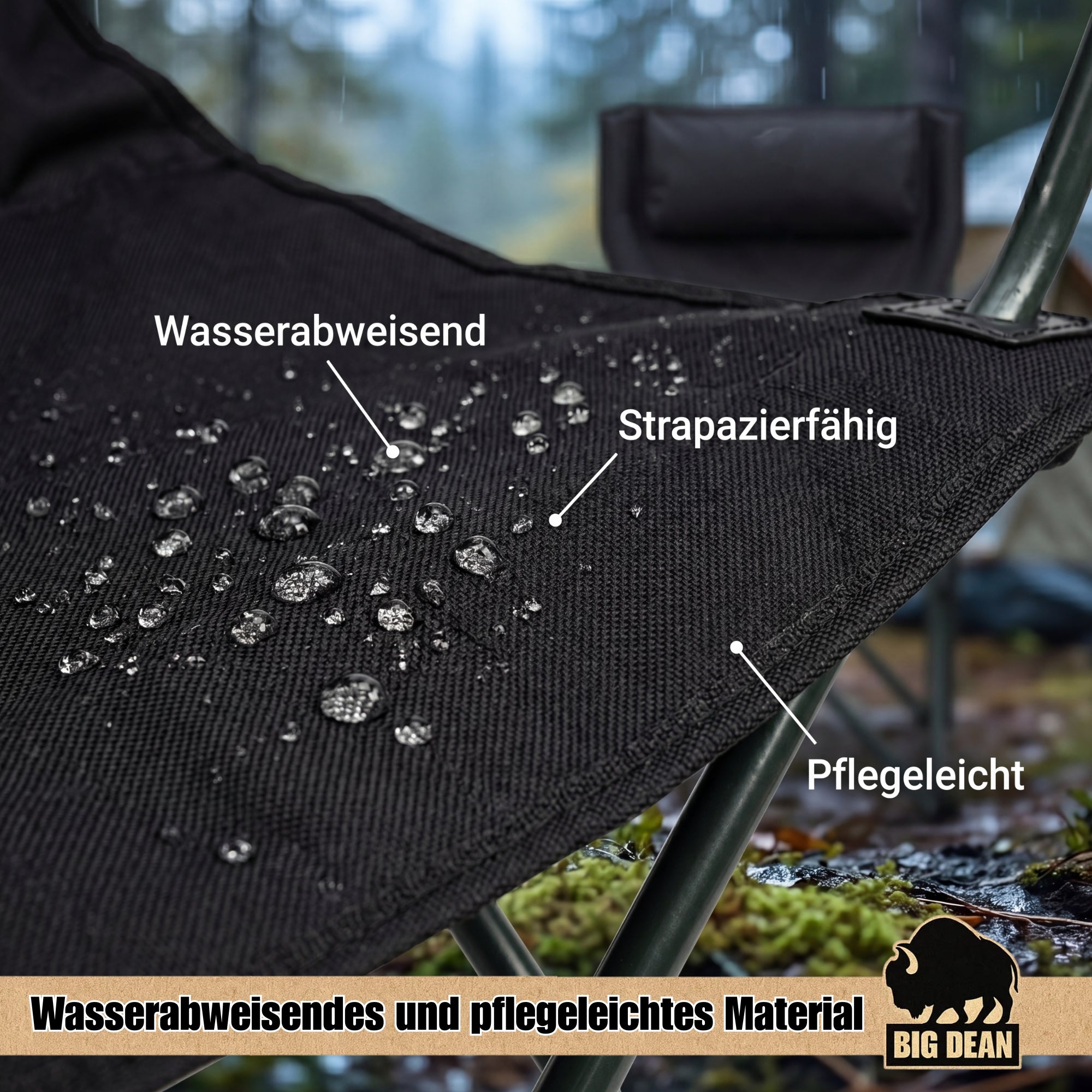 BigDean Garten Campingstuhl XXL 150 kg 2er Set mit Halter