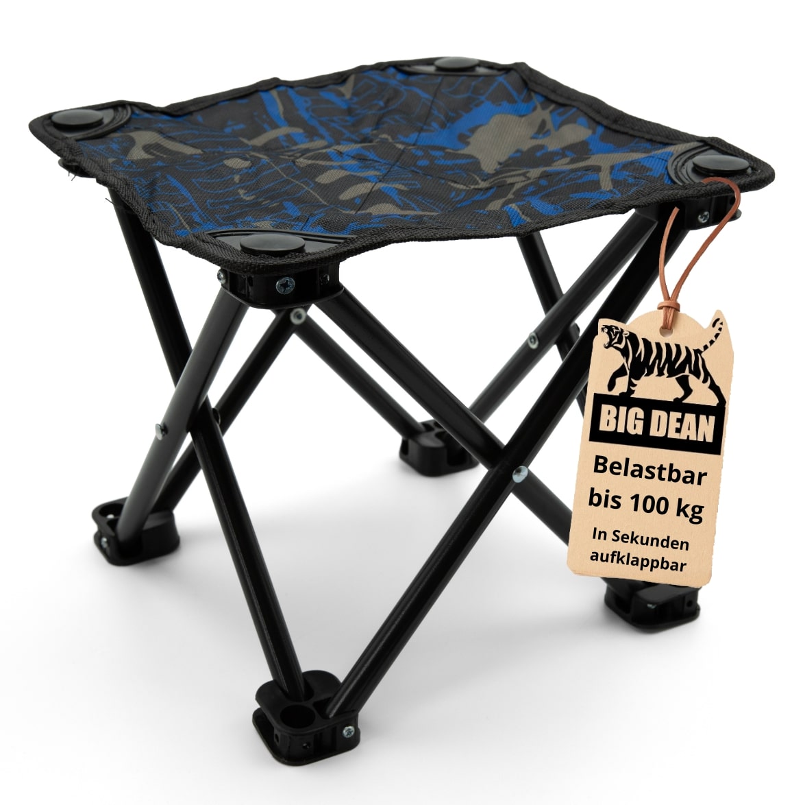 BigDean Camping Hocker 23cm Dreibein 100kg faltbar