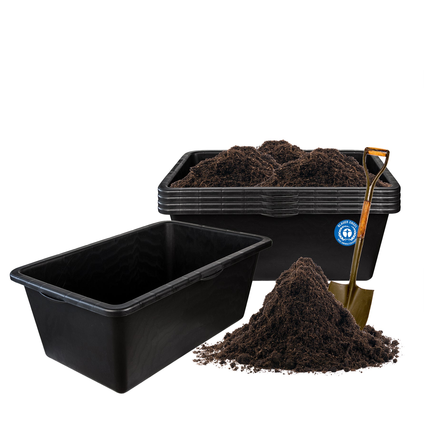 BigDean Haushalt & Alltag Mörtelkasten 90 Liter Mörtelwanne 5er Set schwarz