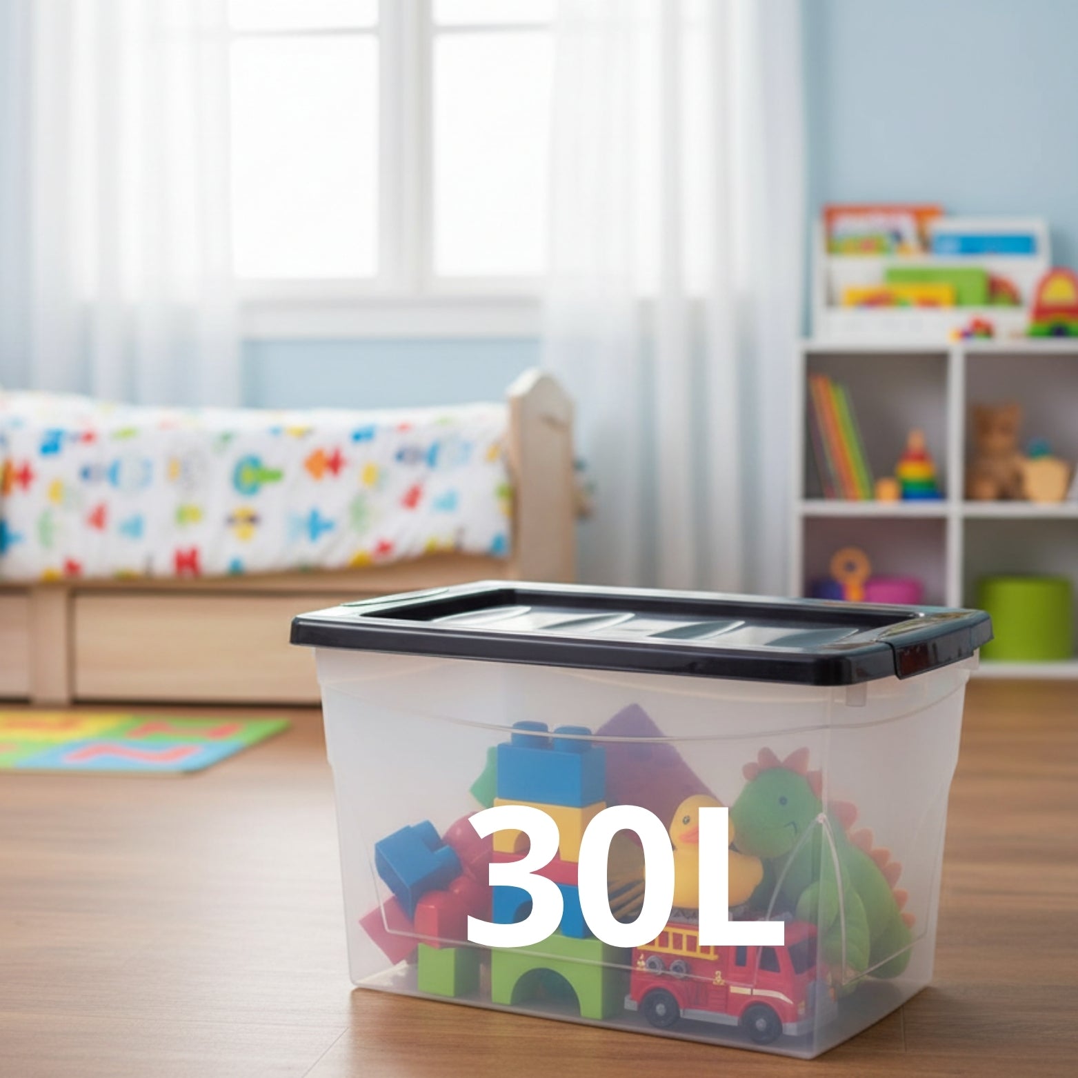 BigDean Budget Line Aufbewahrungsbox 30L 3er Set mit Deckel