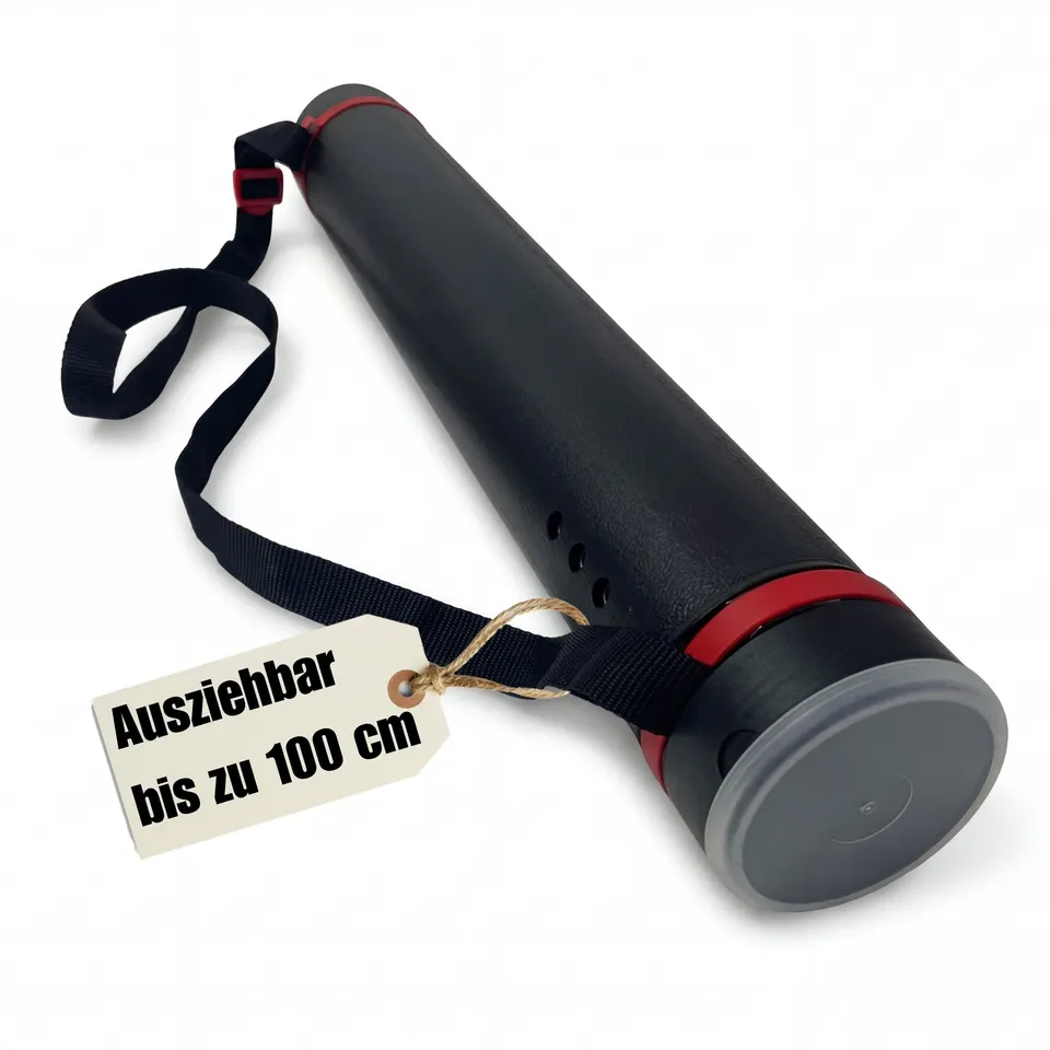 BigDean Posterrolle A0 Schwarz verstellbar Köcher 62-100 cm