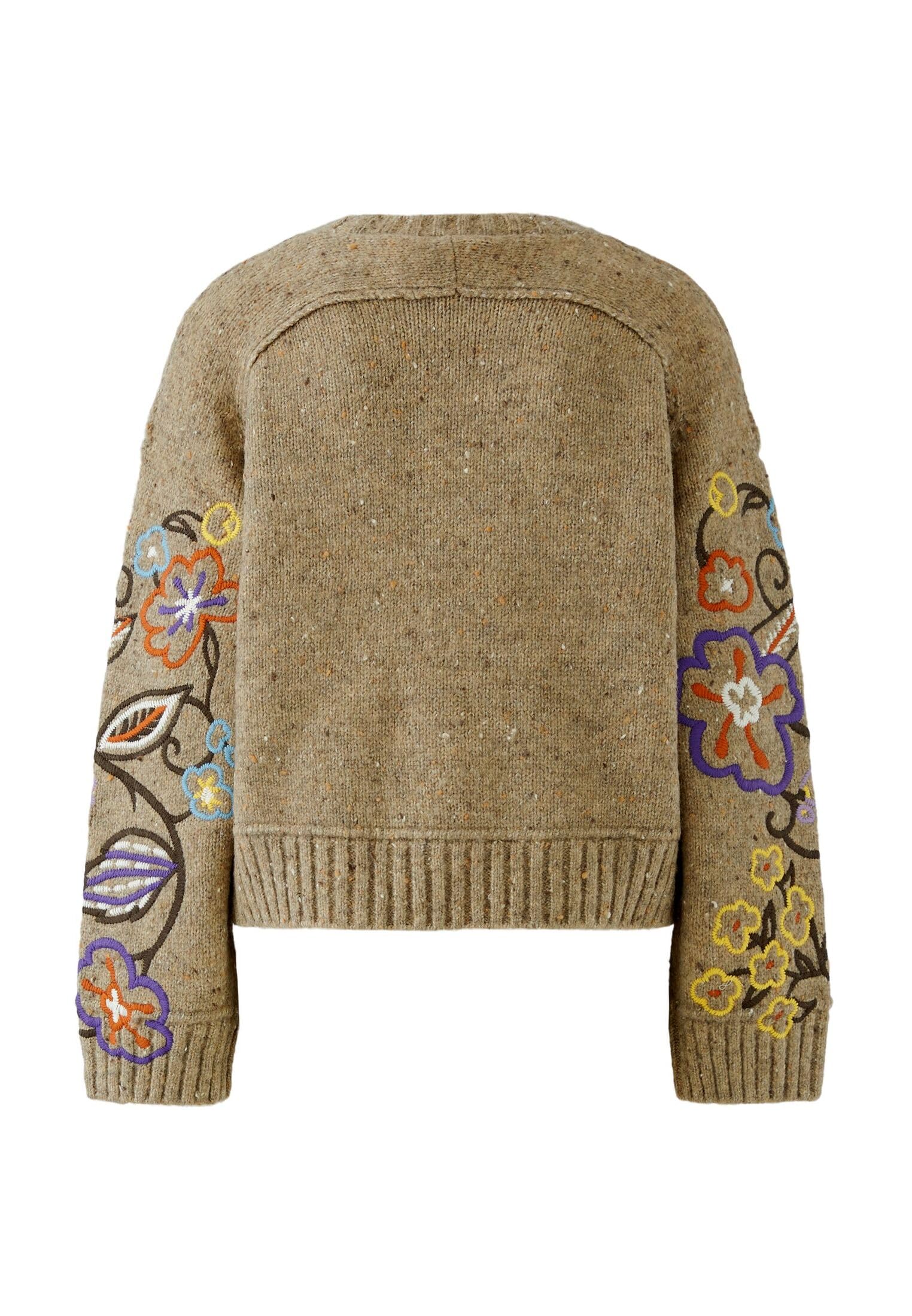 OUI Pullover Floral Boxy Blumenstick Gr.38