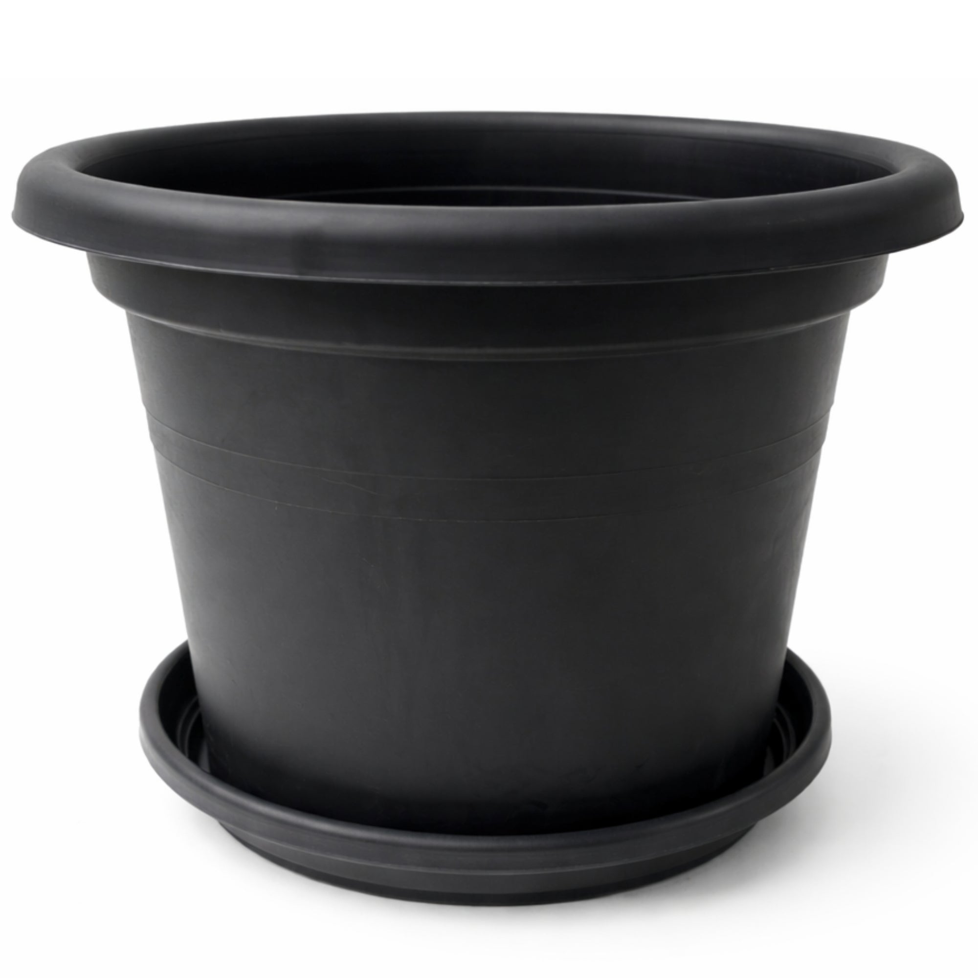 BigDean Garten Blumentopf ø40cm mit Untersetzer anthrazit 1 Stk