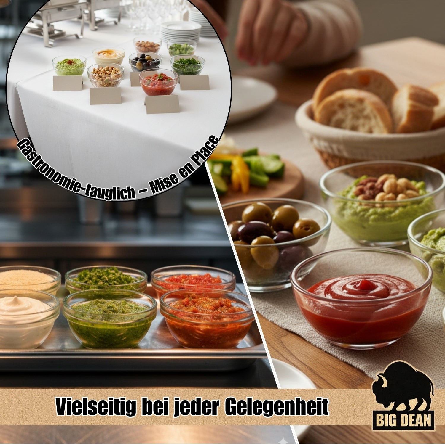 BigDean Küche Glasschüssel 6cm 40ml 18er Set Glas