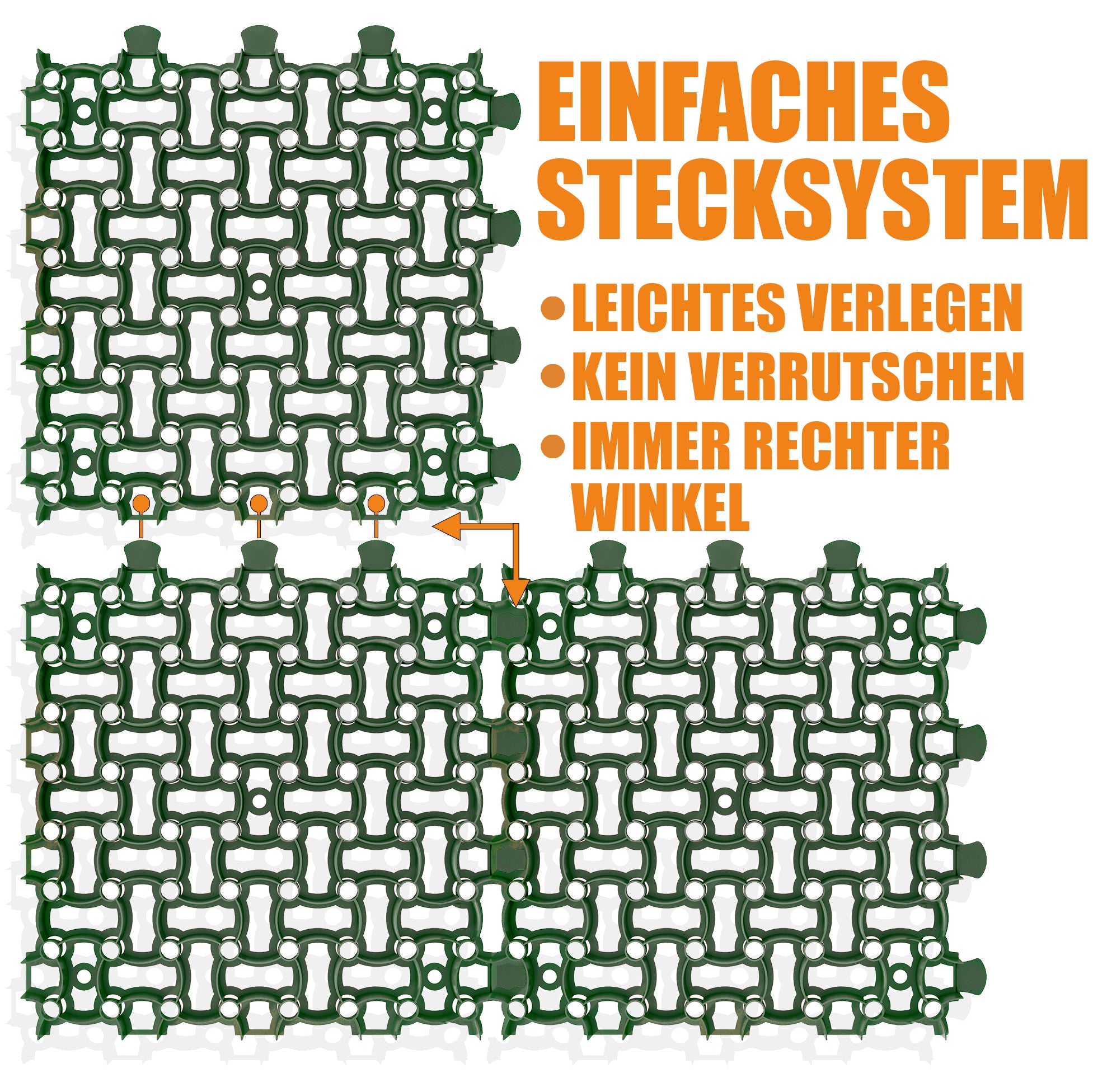 BigDean Rasengitter Kunststoff 20 Stk. Grün 5 m²