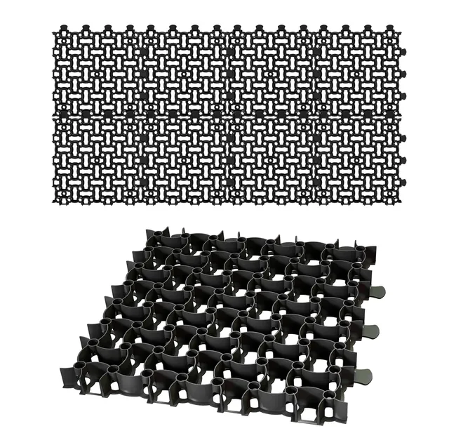 BigDean Küche Rasengitter 50x50 Schwarz 8x 2m² befahrbar