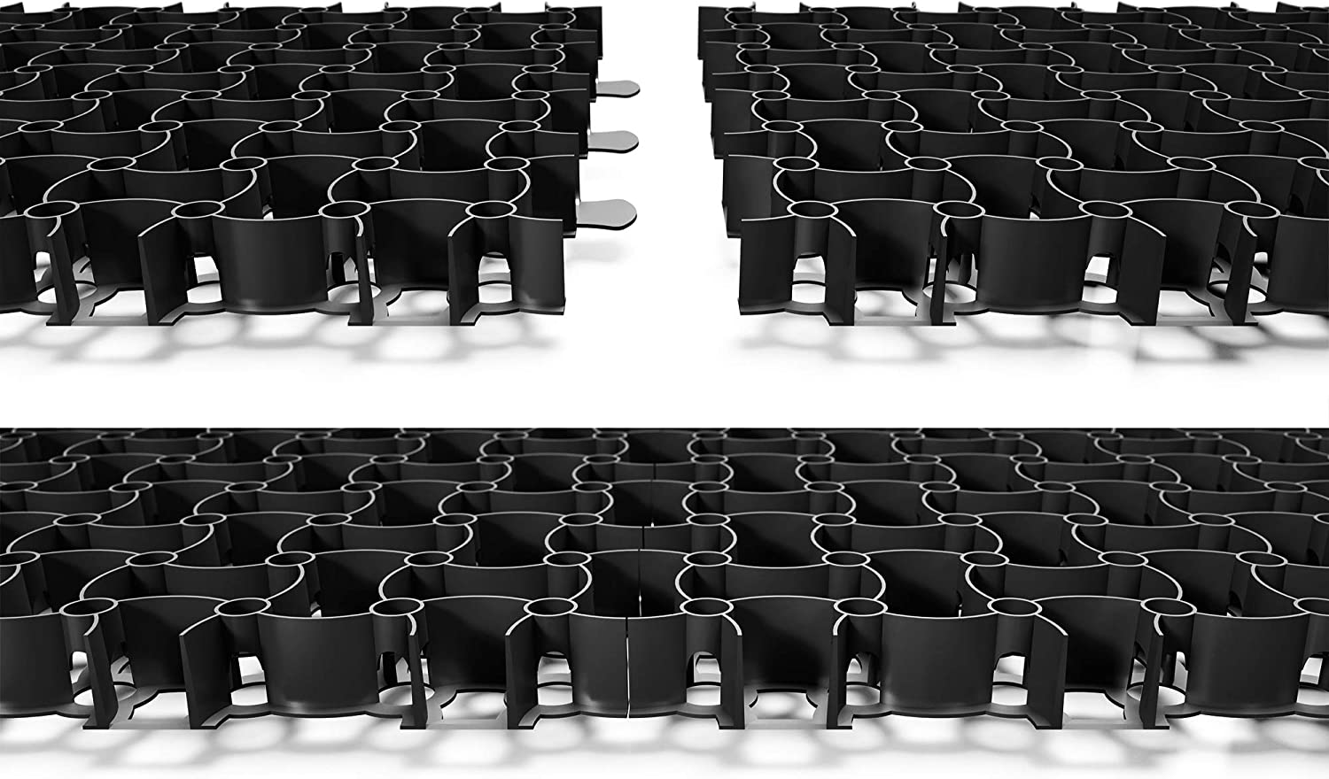 BigDean Rasengitter 50x50 cm Paddockplatte schwarz 20er Set 5m²