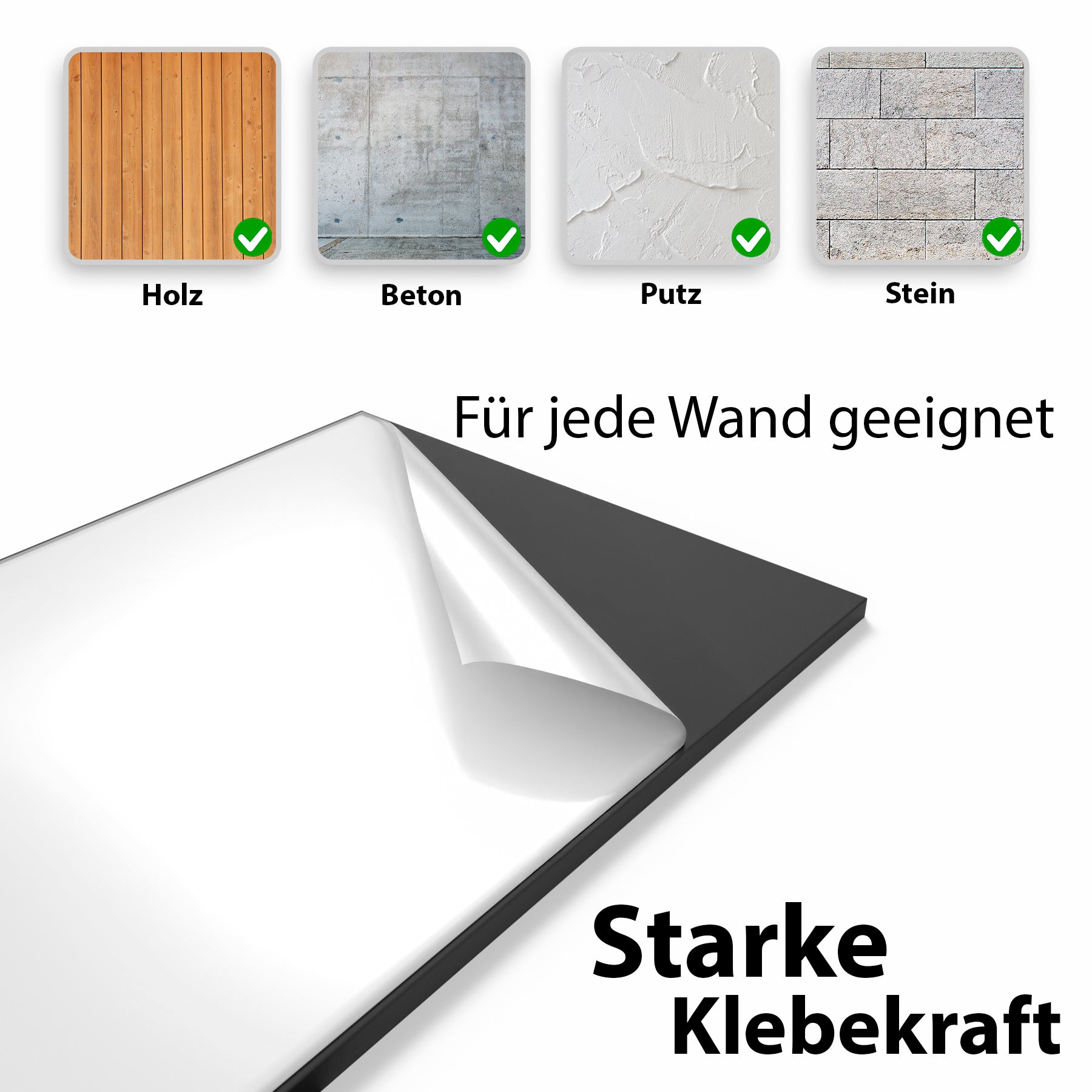 BigDean Garagen Wandschutz 2er Set selbstklebend 200x20cm Schwarz