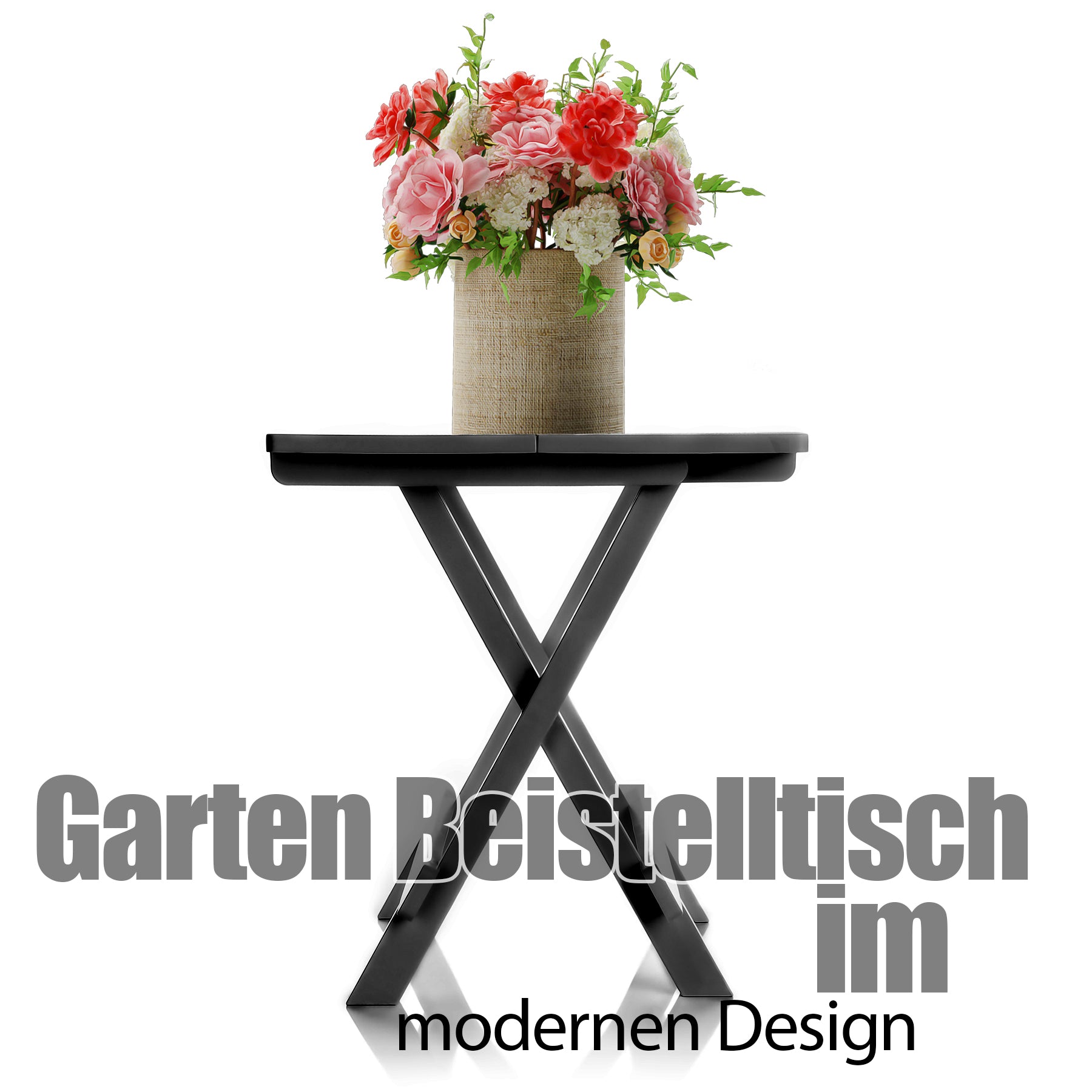 BigDean Klapptisch anthrazit Kunststoff 45x43x50 wetterfest