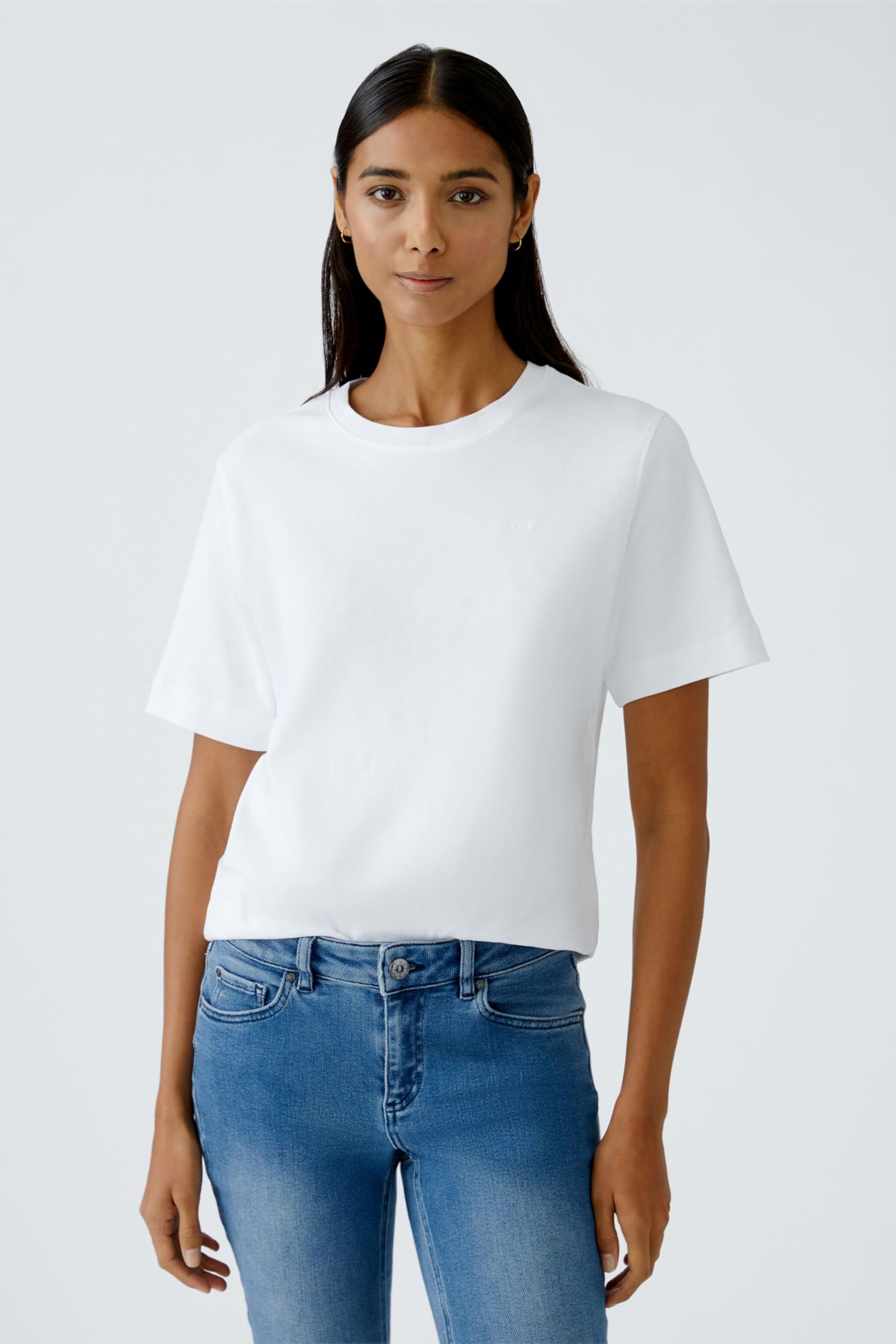 OUI Shirts & Tops SVEHA T-Shirt Damen Schwarz Baumwolle