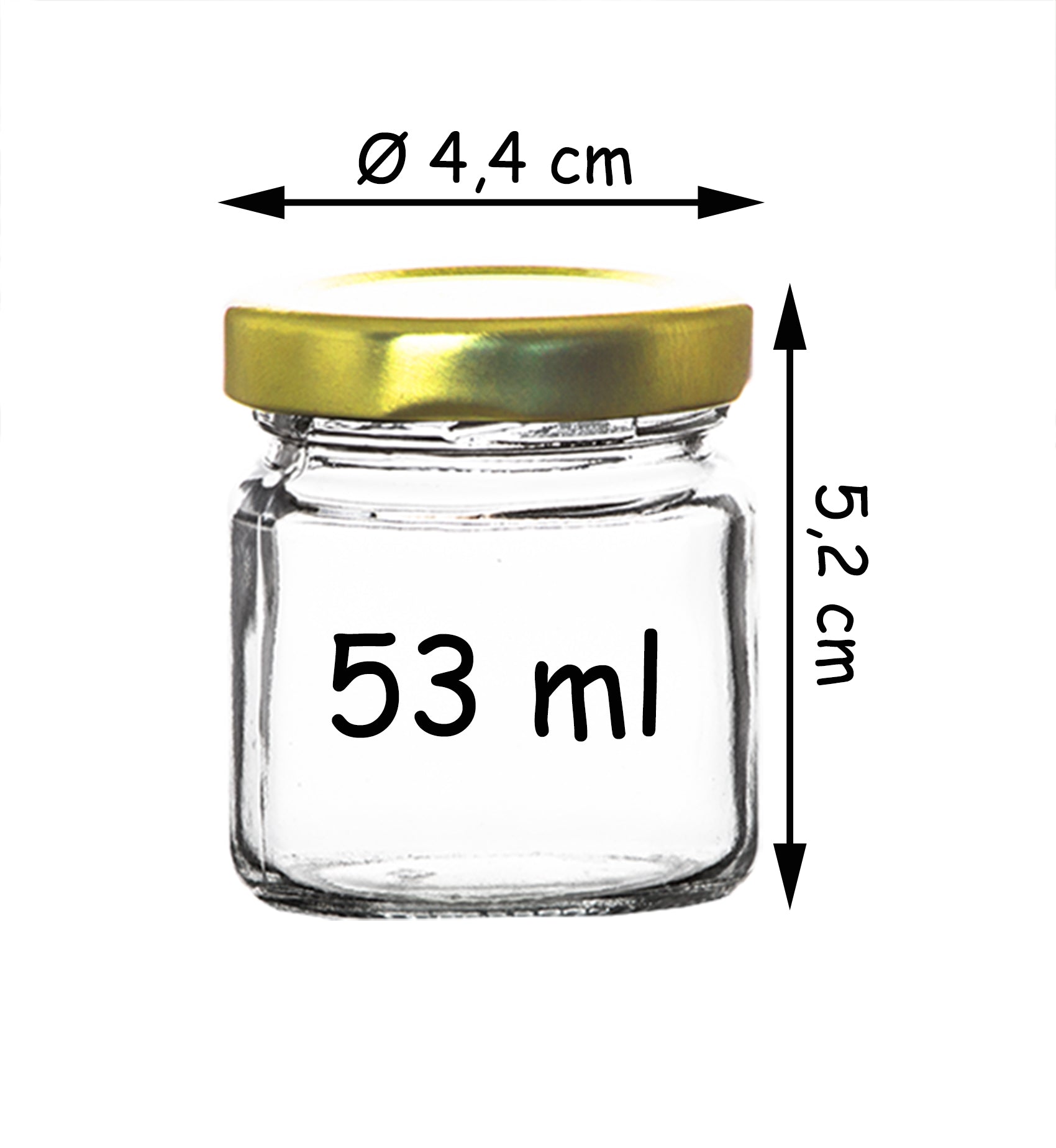 BigDean Marmeladengläser 53ml 100x mit Schraubdeckel Mini