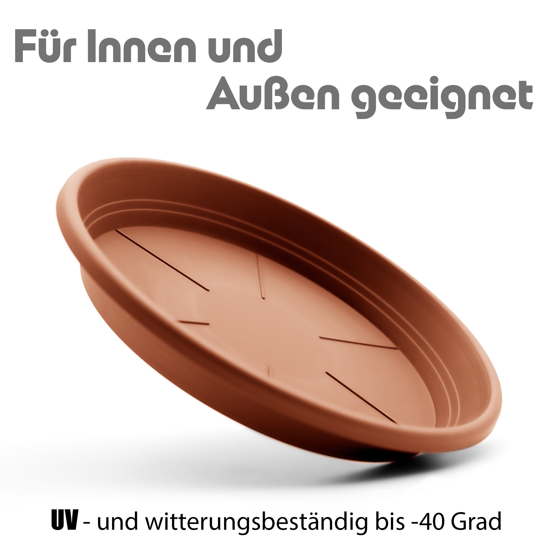 BigDean Garten Topfuntersetzer 19,5cm Terracotta 20er-Set Kunststoff