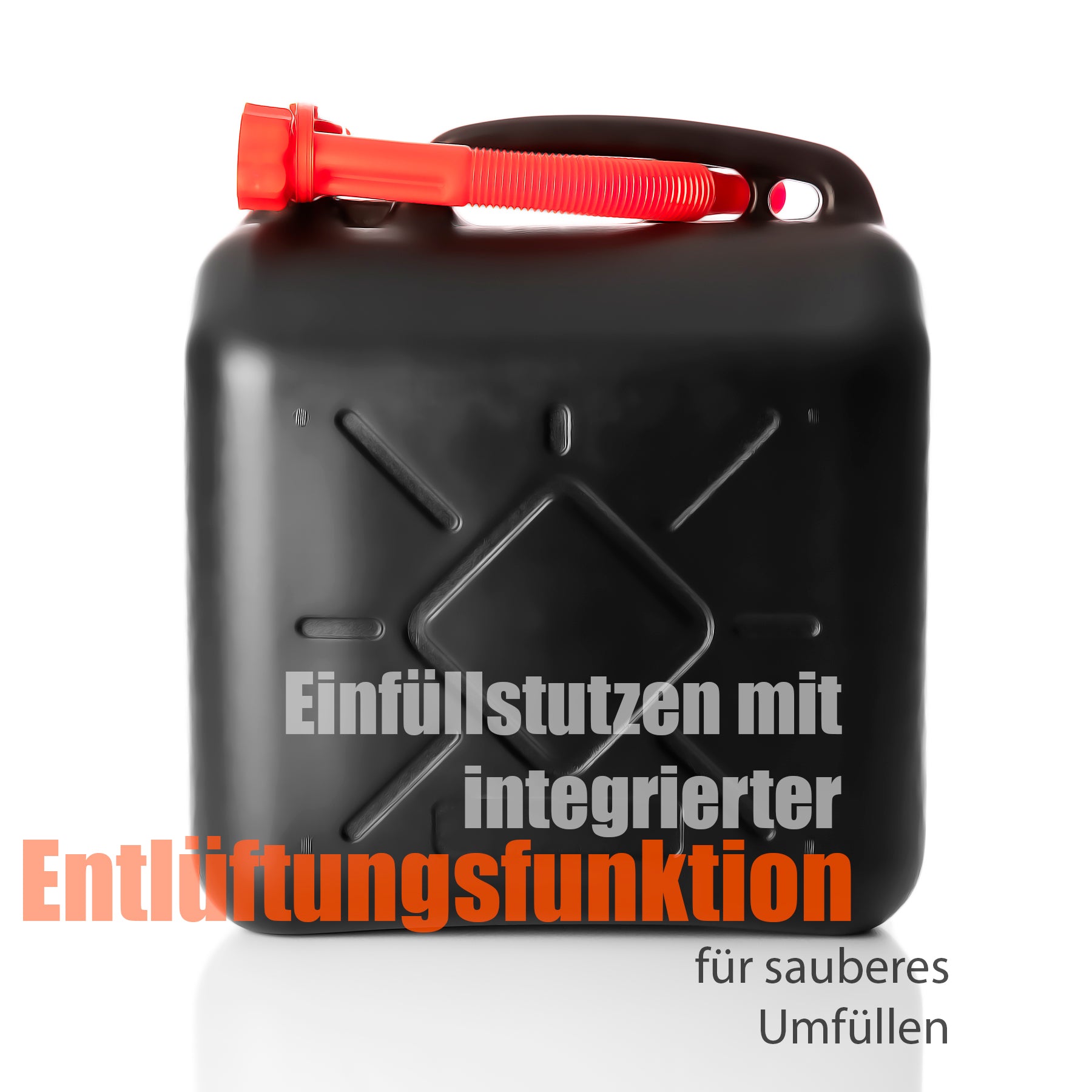 BigDean Benzinkanister 20L mit Ausgießer UN-Zulassung schwarz