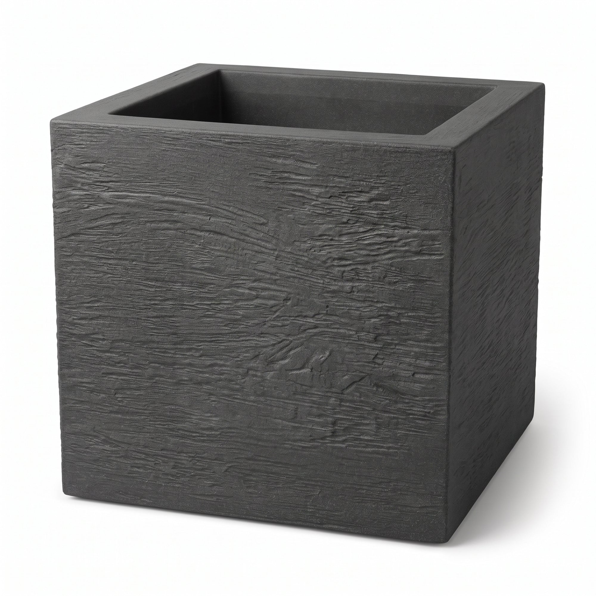 BigDean Pflanzkübel Anthrazit 39x39 cm quadratisch 2er Set
