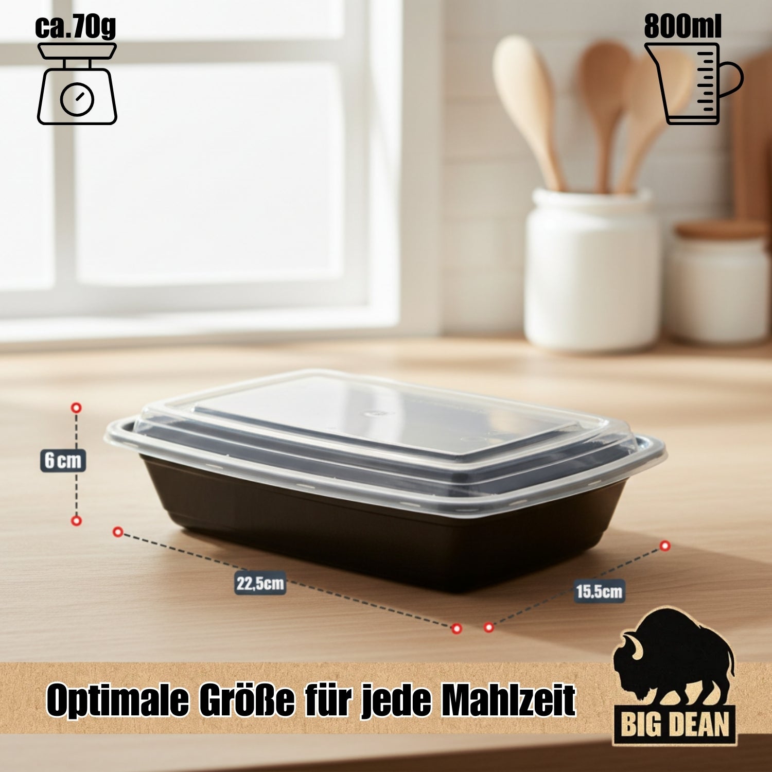 BigDean Küche & Vorrat Meal Prep Boxen 10 Stück BPA-frei