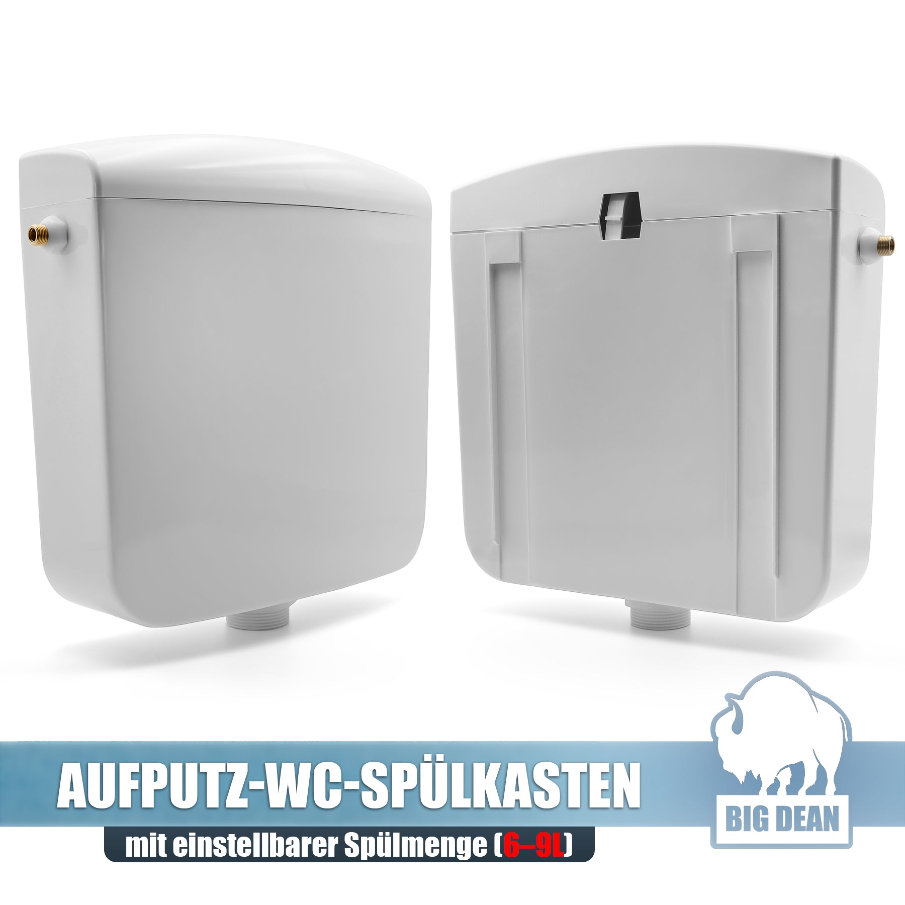 BigDean Bad WC Spülkasten Deluxe 6-9 Liter weiß Start-Stopp