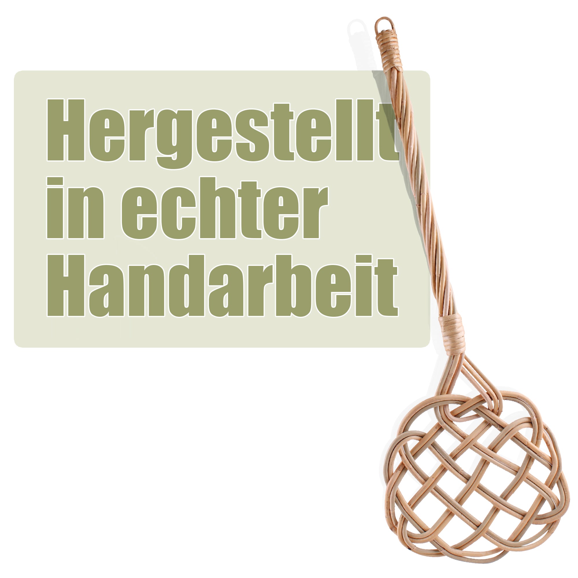 BigDean Teppichklopfer Rattan Handgefertigt 2er Set