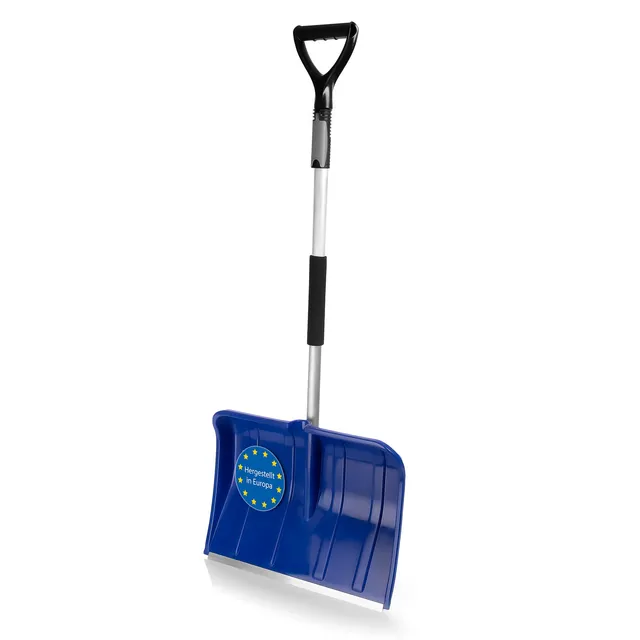 BigDean Schneeschaufel Teleskopgriff Alu Blau Schneeschieber