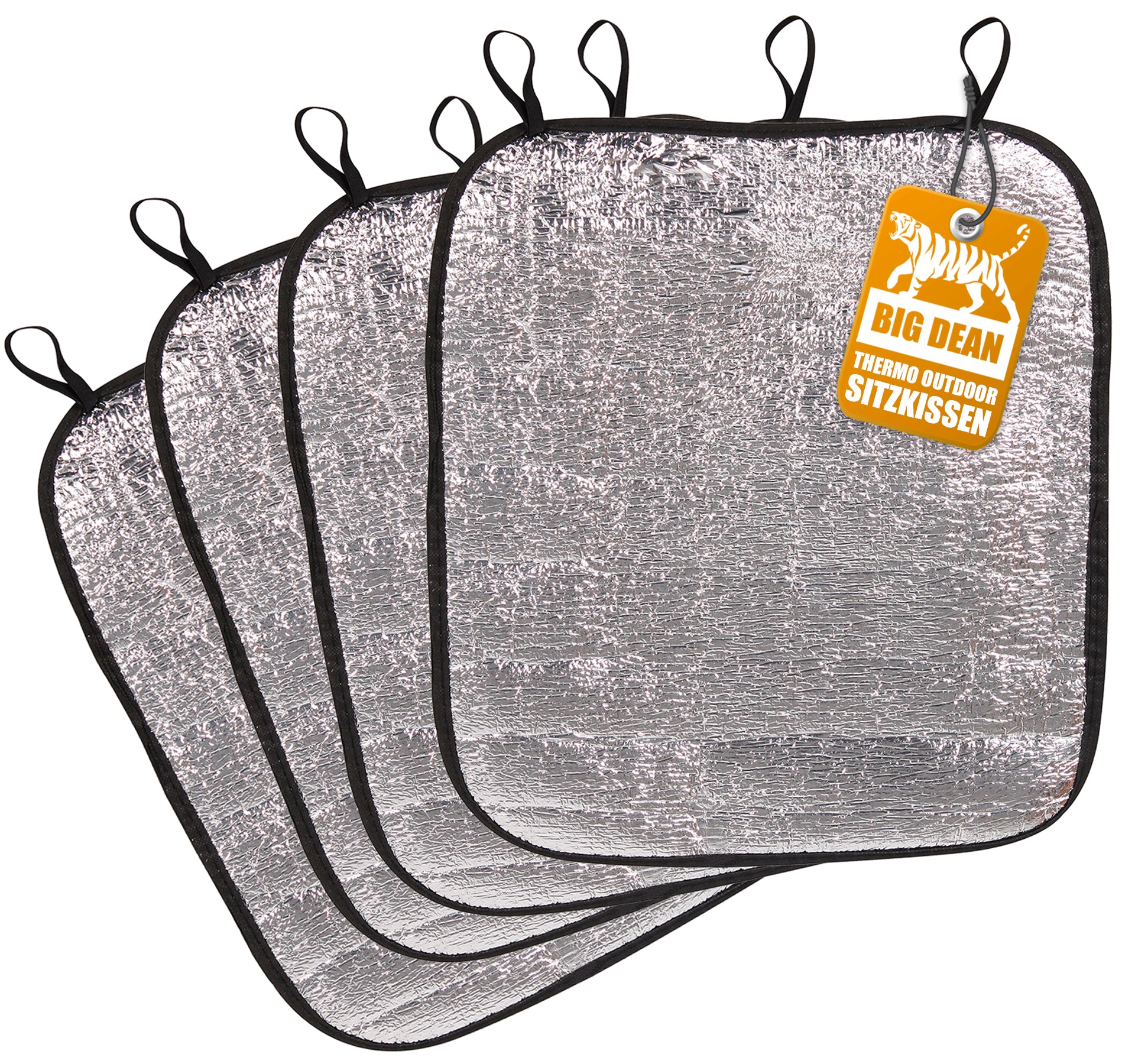 BigDean Thermo Sitzkissen 35x40cm Outdoor 4er Set Alu faltbar