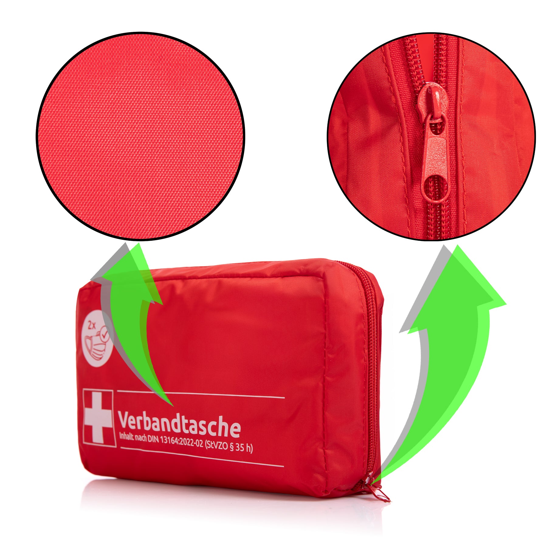 BigDean Verbandstasche Erste Hilfe Set rot DIN 13164:2022