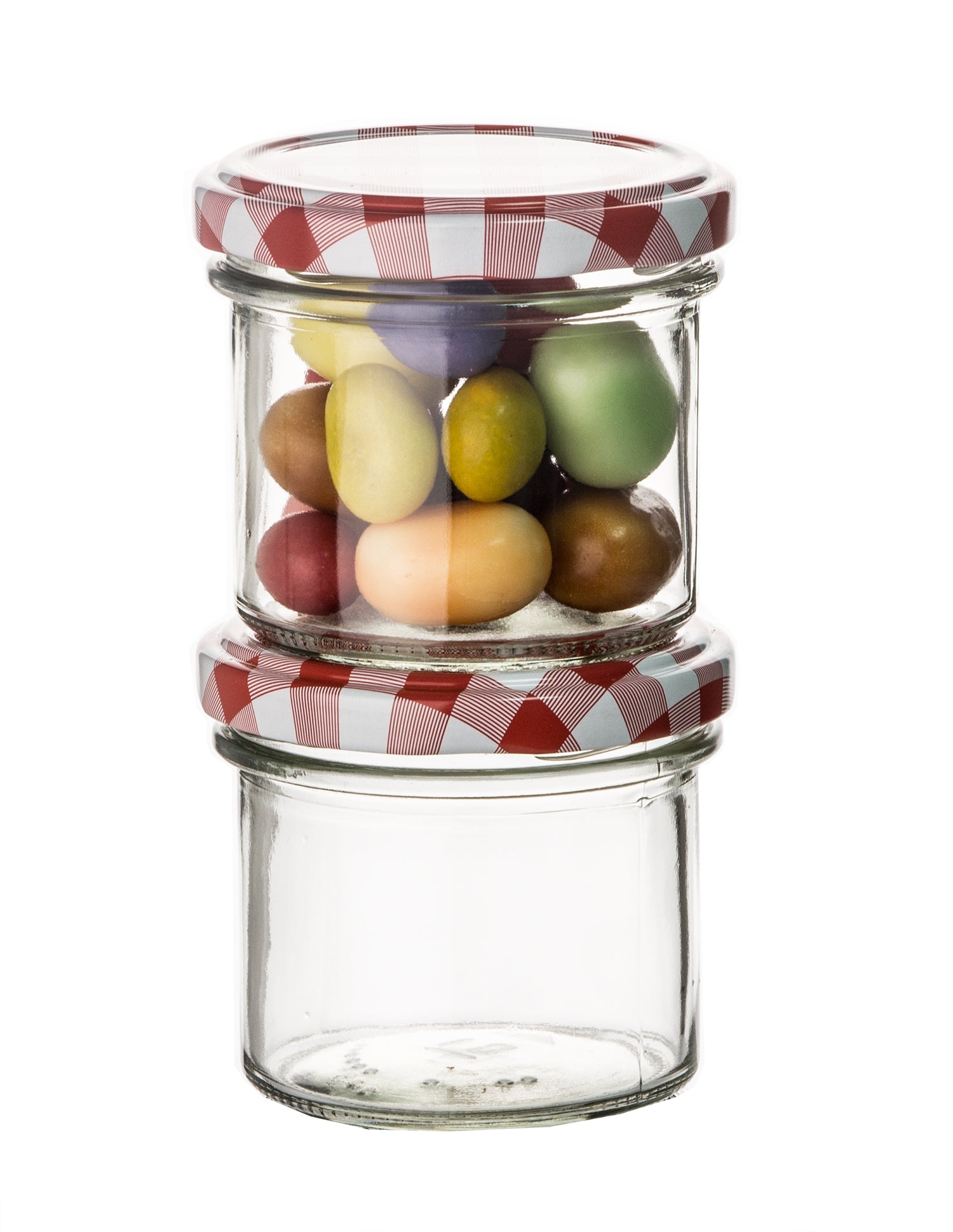 BigDean Marmeladenglas 125ml 24er Set Sturzglas kariert