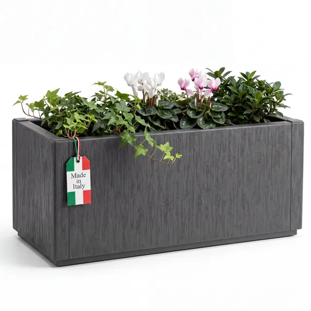 BigDean Blumenkasten 80 L Pflanzkübel 80x36x35 anthrazit