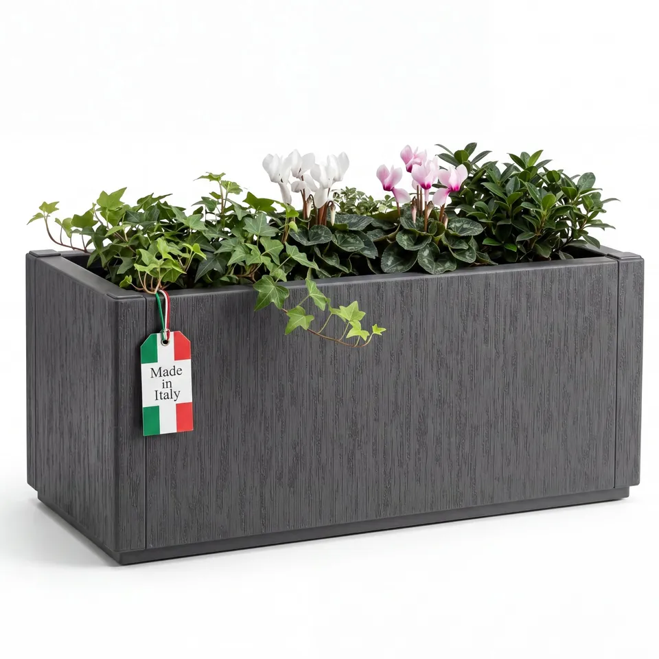 BigDean Blumenkasten 80 L Pflanzkübel 80x36x35 anthrazit