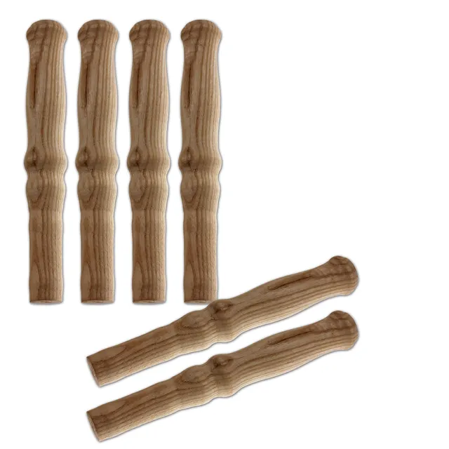 BigDean Schubkarren Holzgriffe Universal 6er Set 23,5 cm
