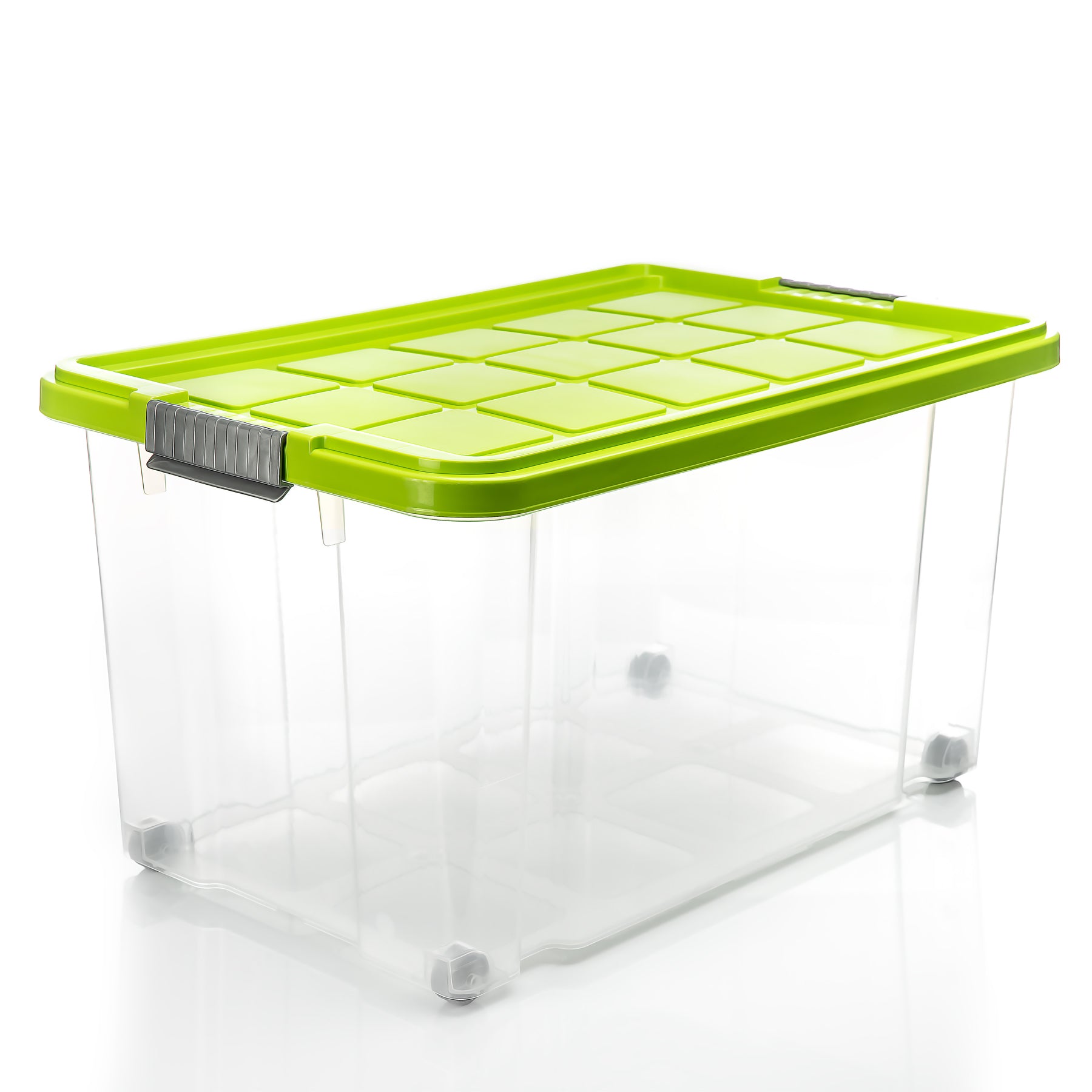 BigDean Aufbewahrungsbox 60L limegrün 2 Stück stapelbar
