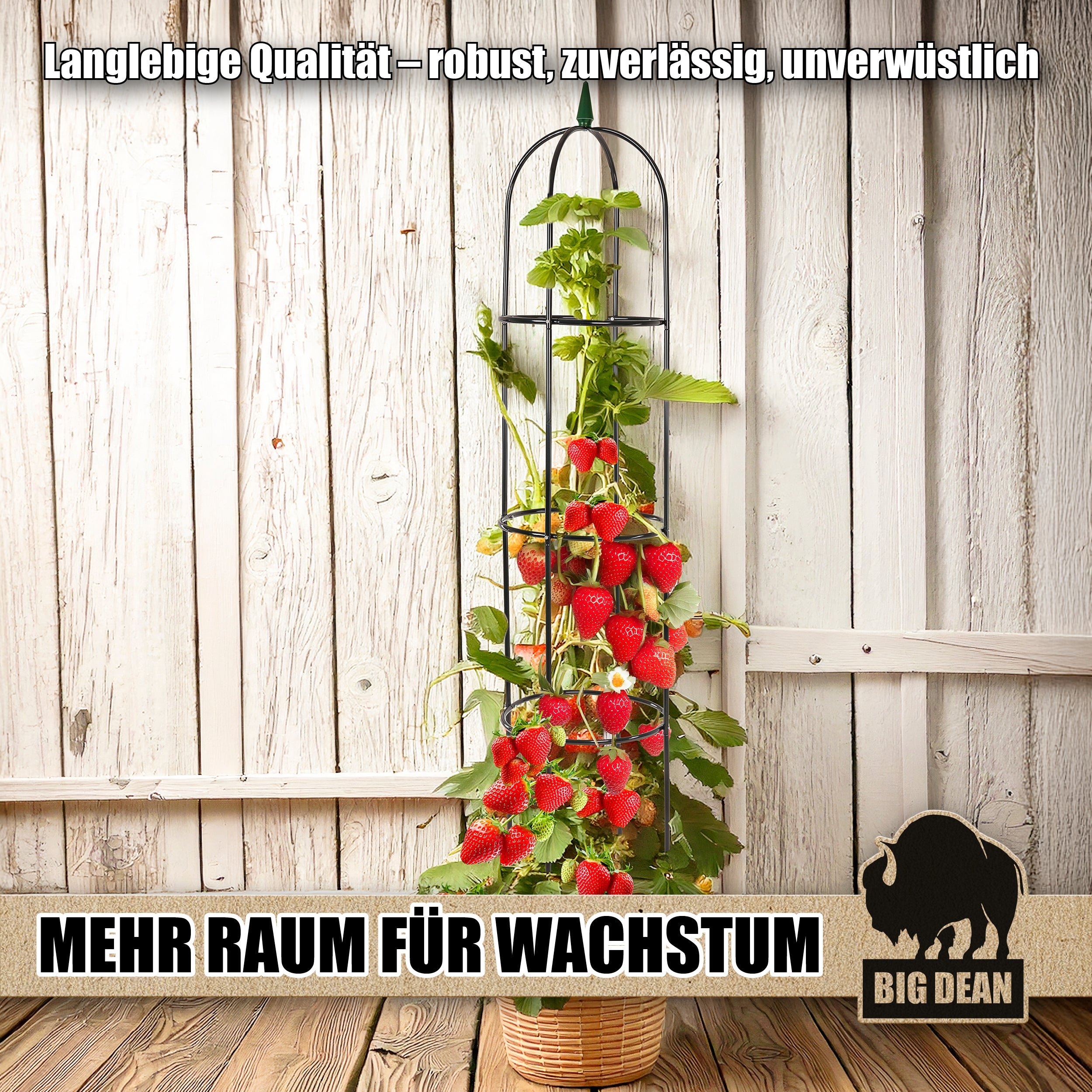 BigDean Garten Rankgitter Metall 1,93 m Obelisk Spalier