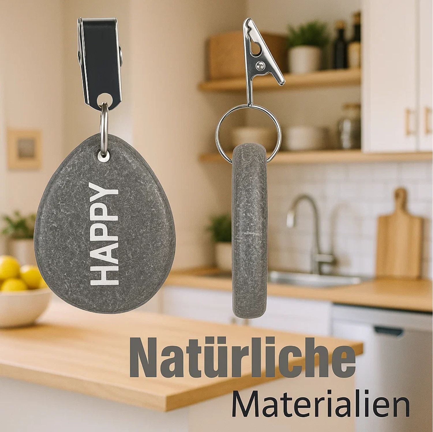 BigDean Tischdeckenbeschwerer Naturstein grau 8 Stück